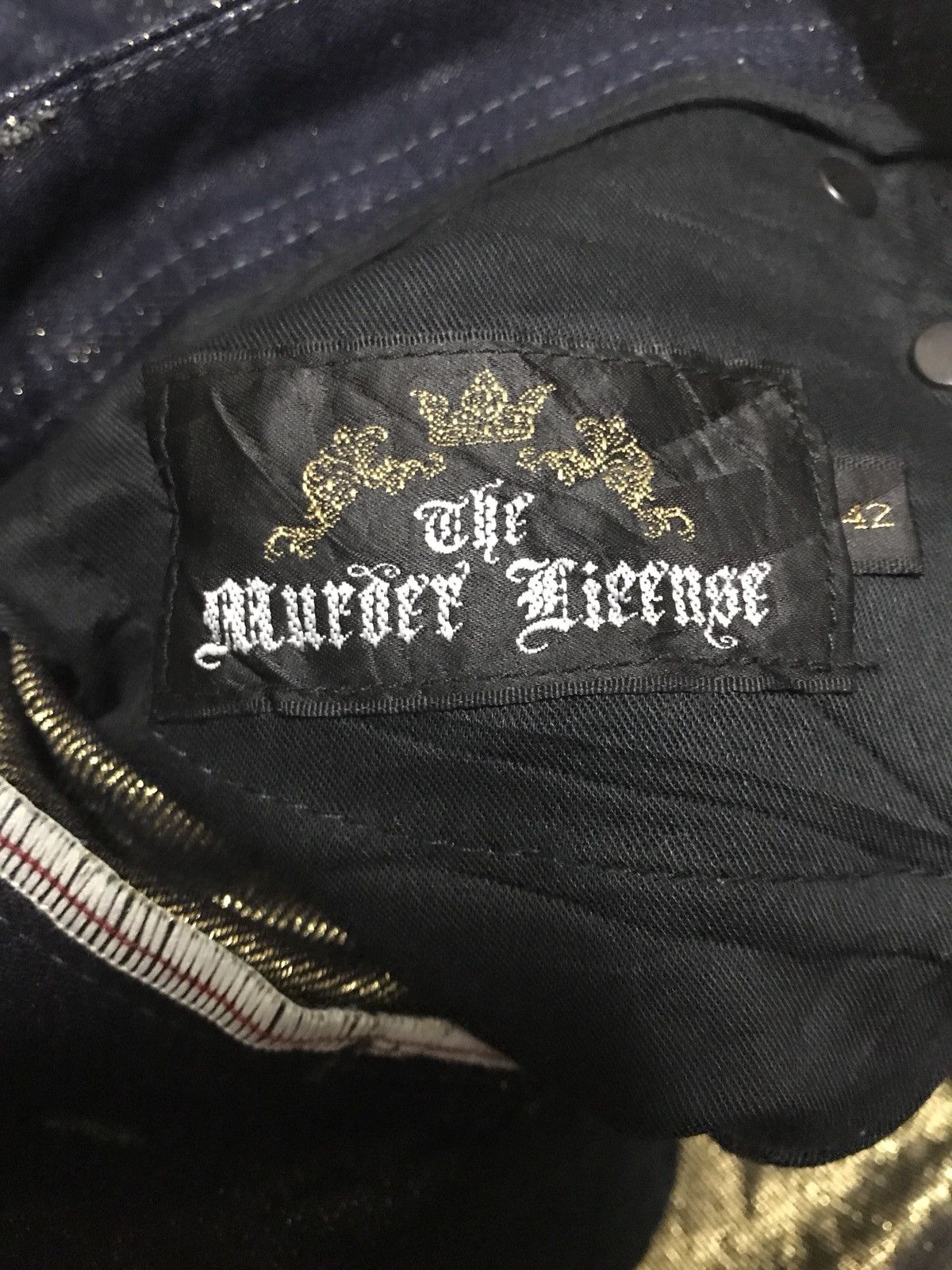 Murder License FLARE PANTS THE MURDER LICENSE DENIM GOLDEN INSIDE JAPANESE Size US 31 - 4 Thumbnail