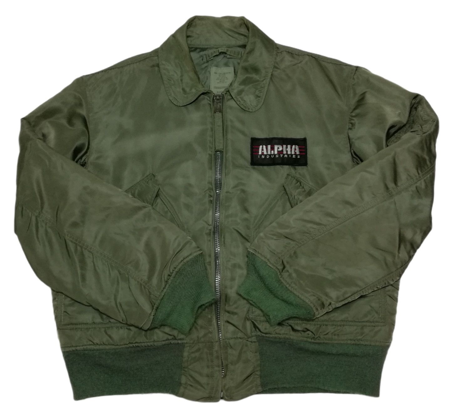 Alpha Industries 🔥Olive Bomber Jacket Vintage 1984 Flyer's 45 CWU-45/P (N) Size US M / EU 48-50 / 2 - 8 Thumbnail