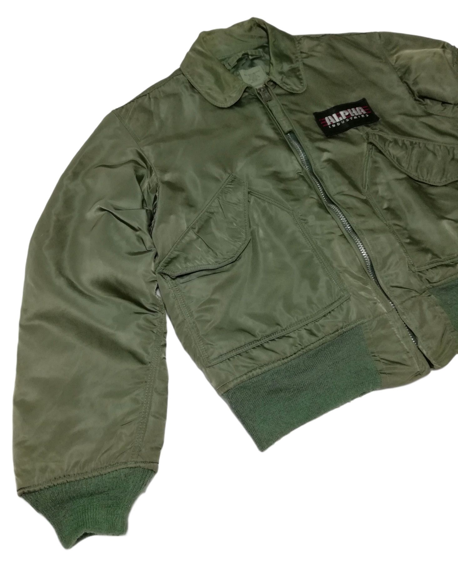 Alpha Industries 🔥Olive Bomber Jacket Vintage 1984 Flyer's 45 CWU-45/P (N) Size US M / EU 48-50 / 2 - 3 Thumbnail