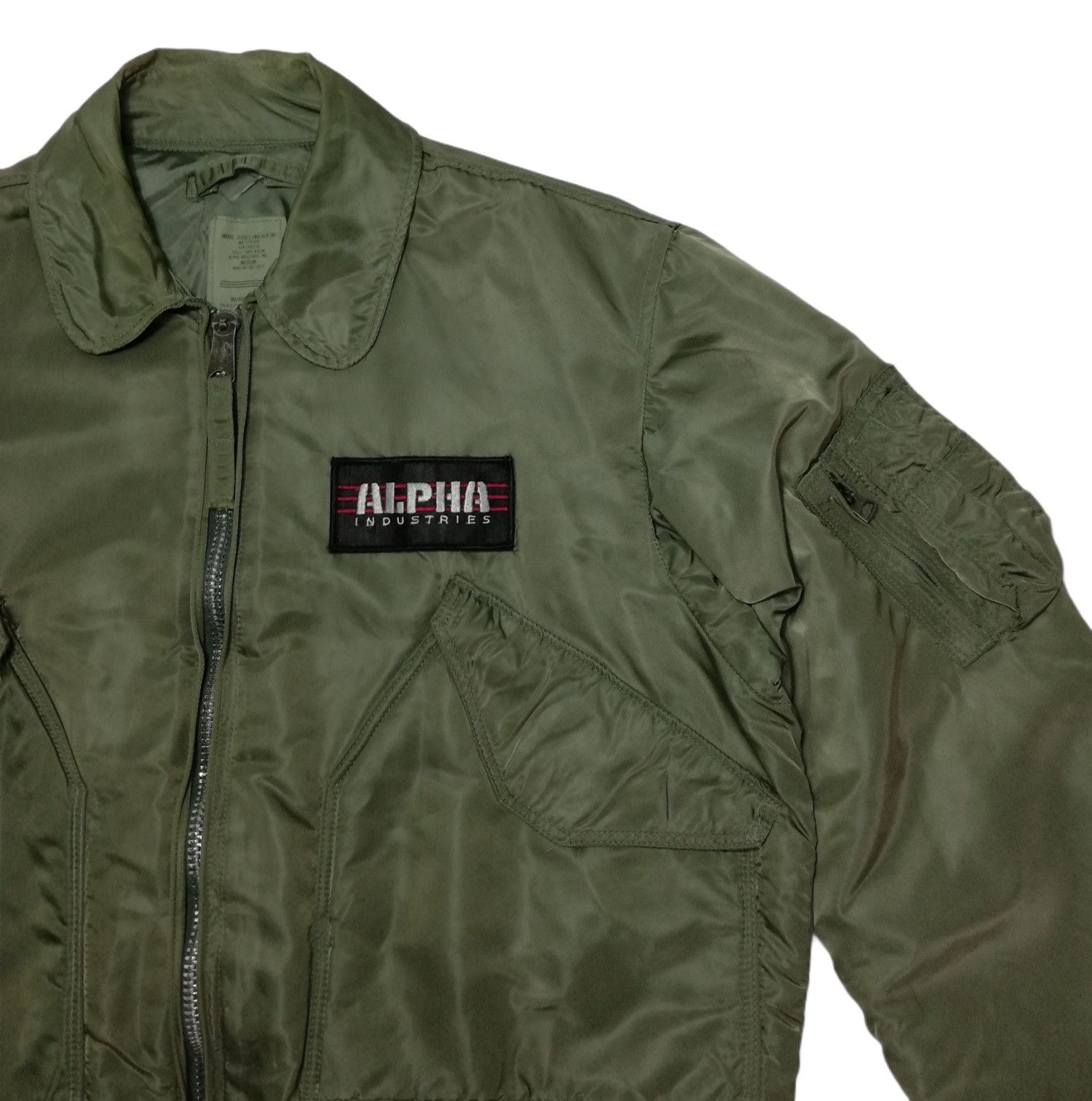 Alpha Industries 🔥Olive Bomber Jacket Vintage 1984 Flyer's 45 CWU-45/P (N) Size US M / EU 48-50 / 2 - 7 Thumbnail