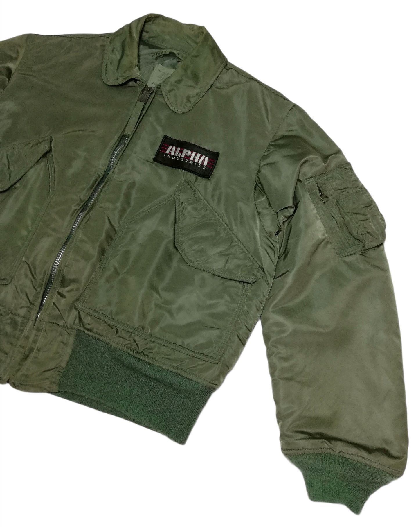 Alpha Industries 🔥Olive Bomber Jacket Vintage 1984 Flyer's 45 CWU-45/P (N) Size US M / EU 48-50 / 2 - 4 Thumbnail
