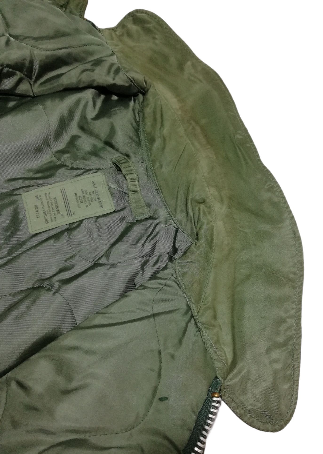 Alpha Industries 🔥Olive Bomber Jacket Vintage 1984 Flyer's 45 CWU-45/P (N) Size US M / EU 48-50 / 2 - 14 Thumbnail
