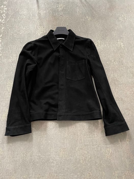 Our Legacy Our legacy Reincarnation black suede leather shirt