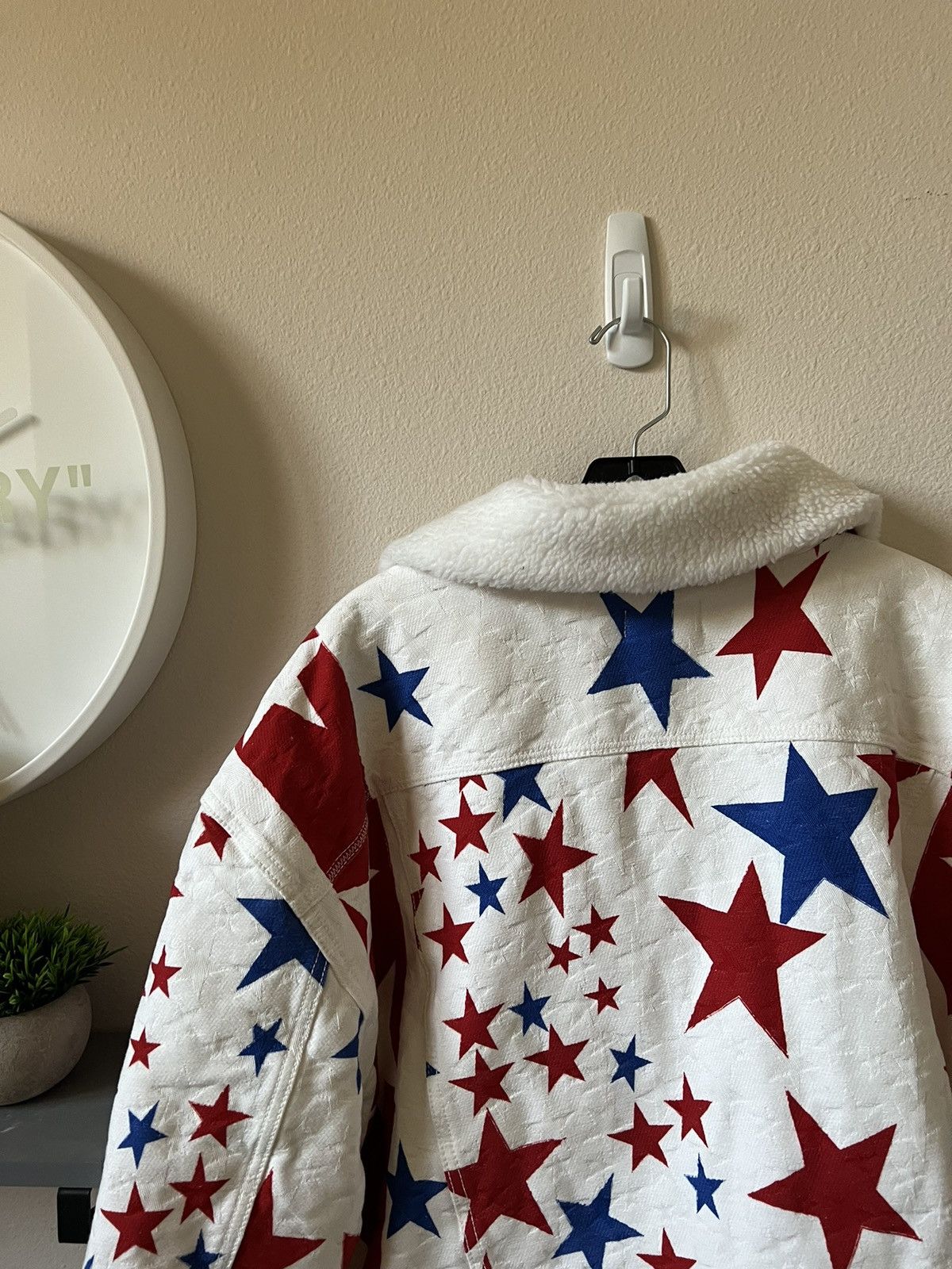 ERL ERL White Star Faux Shearling Lined Denim Jacket Size US L / EU 52-54 / 3 - 10 Thumbnail