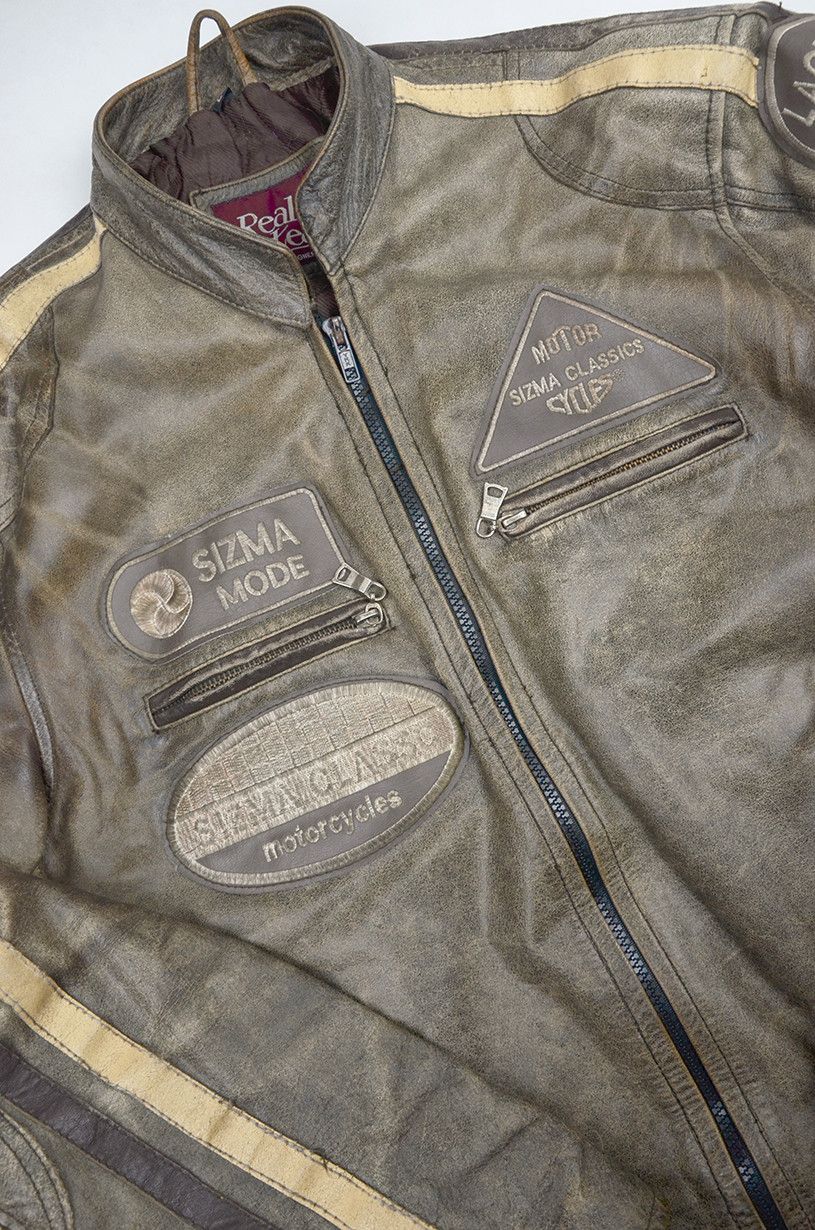 Vintage VINTAGE Real Leather Rare Moto Jacket Size US XL / EU 56 / 4 - 7 Thumbnail