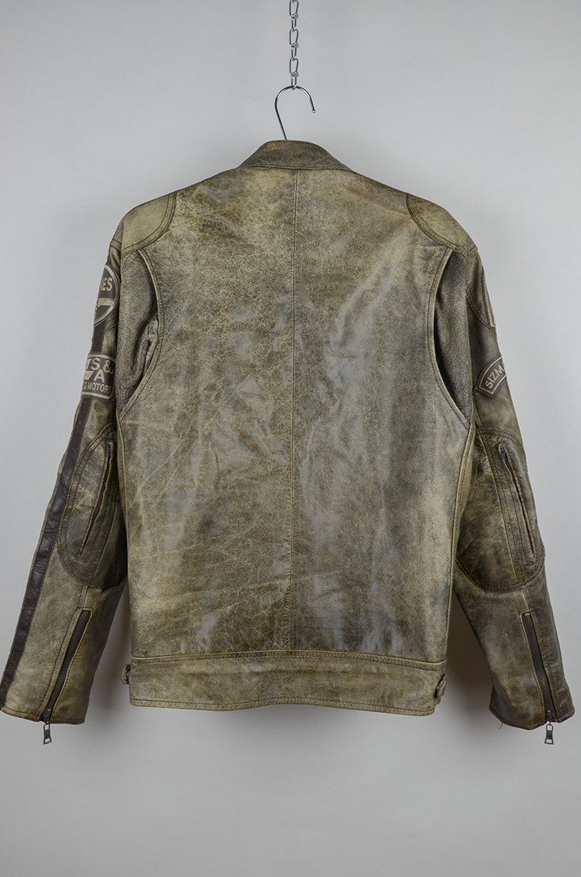Vintage VINTAGE Real Leather Rare Moto Jacket Size US XL / EU 56 / 4 - 2 Thumbnail