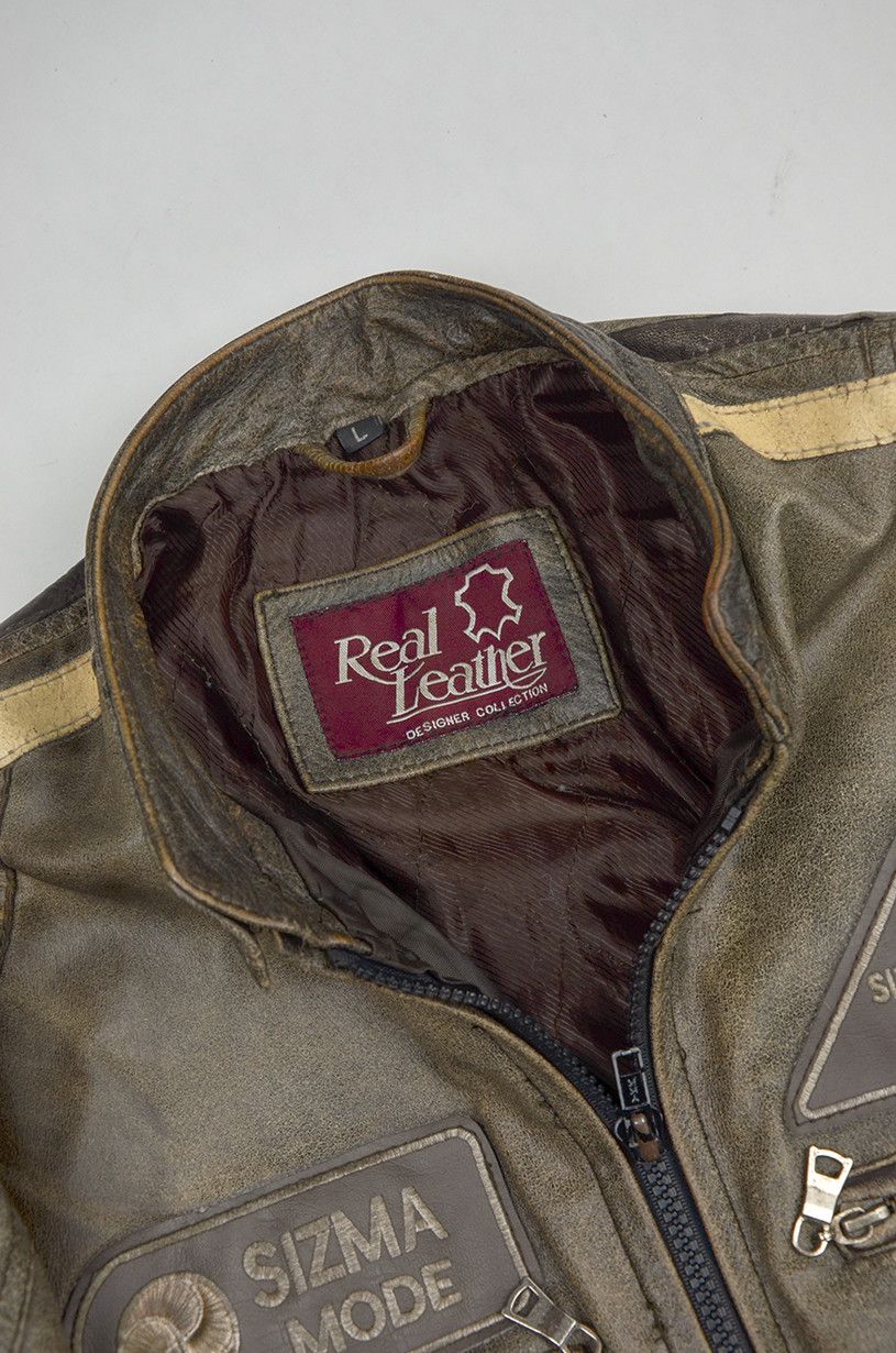 Vintage VINTAGE Real Leather Rare Moto Jacket Size US XL / EU 56 / 4 - 10 Thumbnail