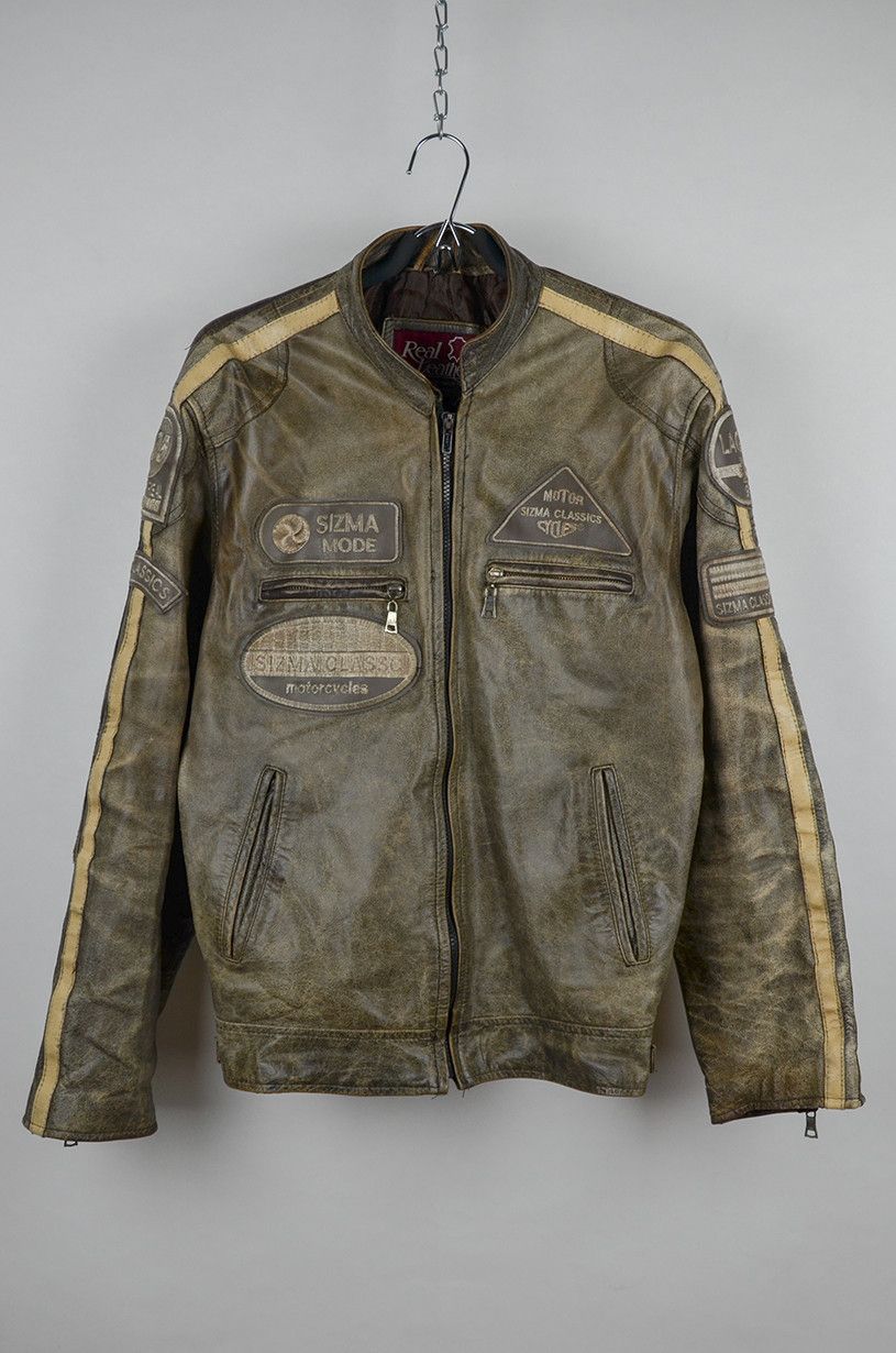 VINTAGE Real Leather Rare Moto Jacket