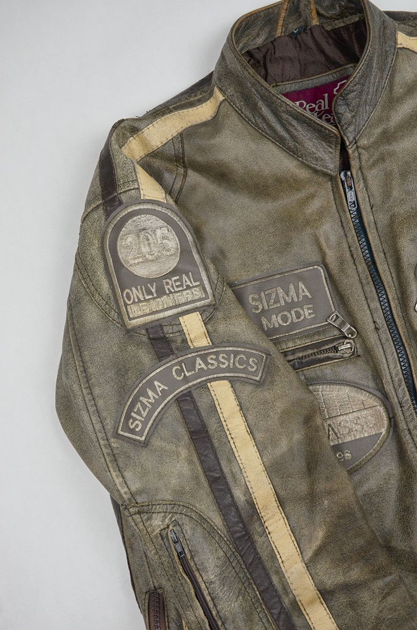 Vintage VINTAGE Real Leather Rare Moto Jacket Size US XL / EU 56 / 4 - 9 Thumbnail