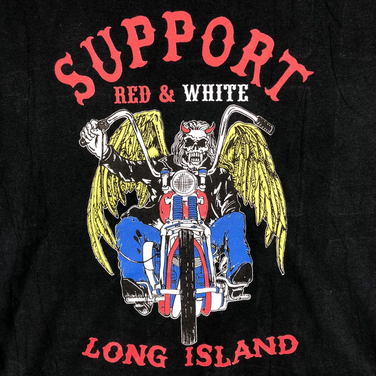 Indian Motorcycle Custom Bike Copper Support Red & White Long Island Tee Size US XXL / EU 58 / 5 - 7 Thumbnail