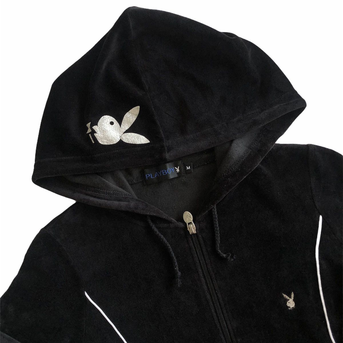 Playboy Vintage Playboy Velvet Sweater Zipper Hoodie Size XXS / US 00 / IT 34 - 2 Thumbnail