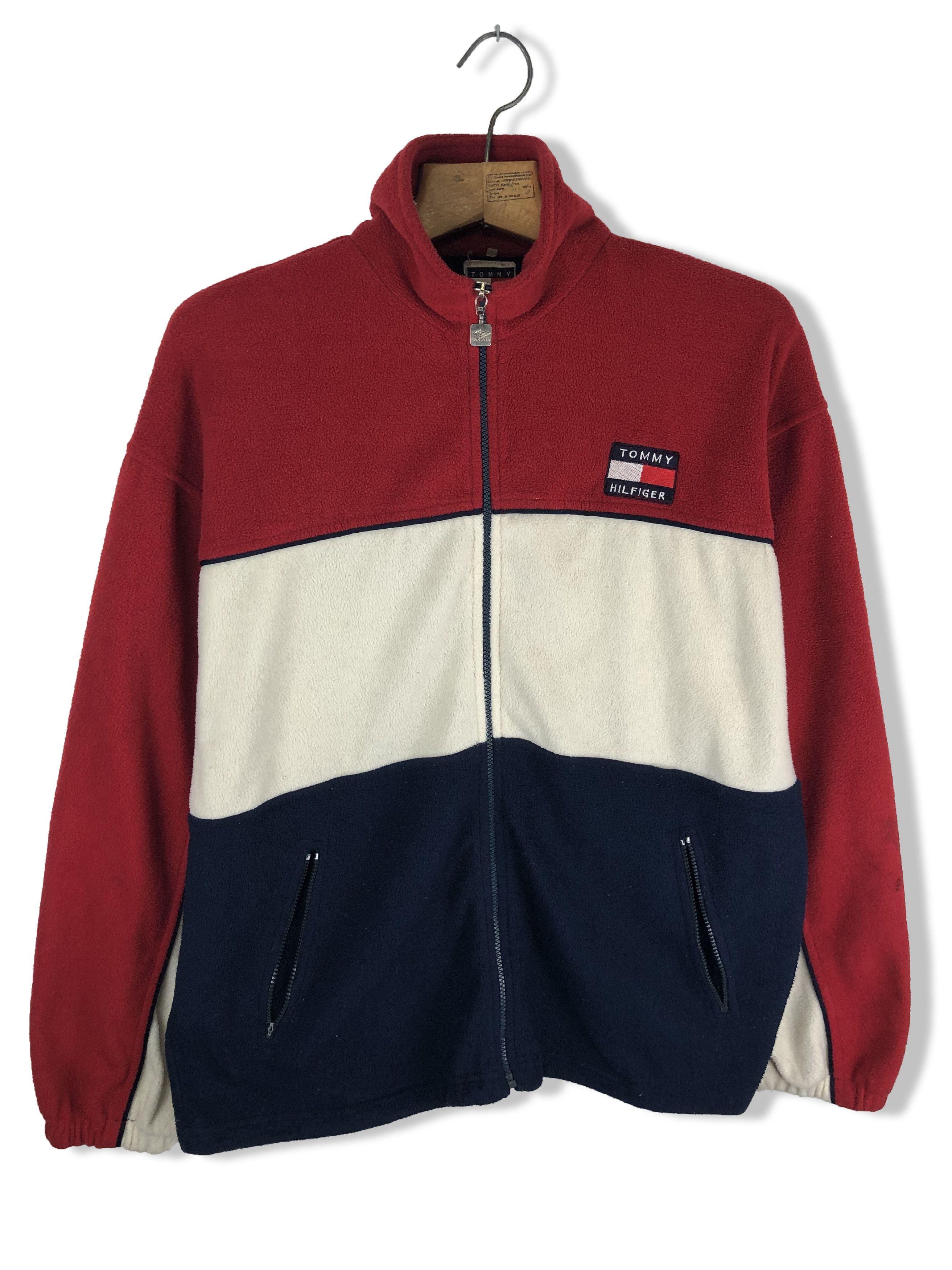 Tommy Hilfiger 90s Vintage TOMMY HILFIGER Red White Blue Fleece M158 Size US XXL / EU 58 / 5 - 1 Thumbnail