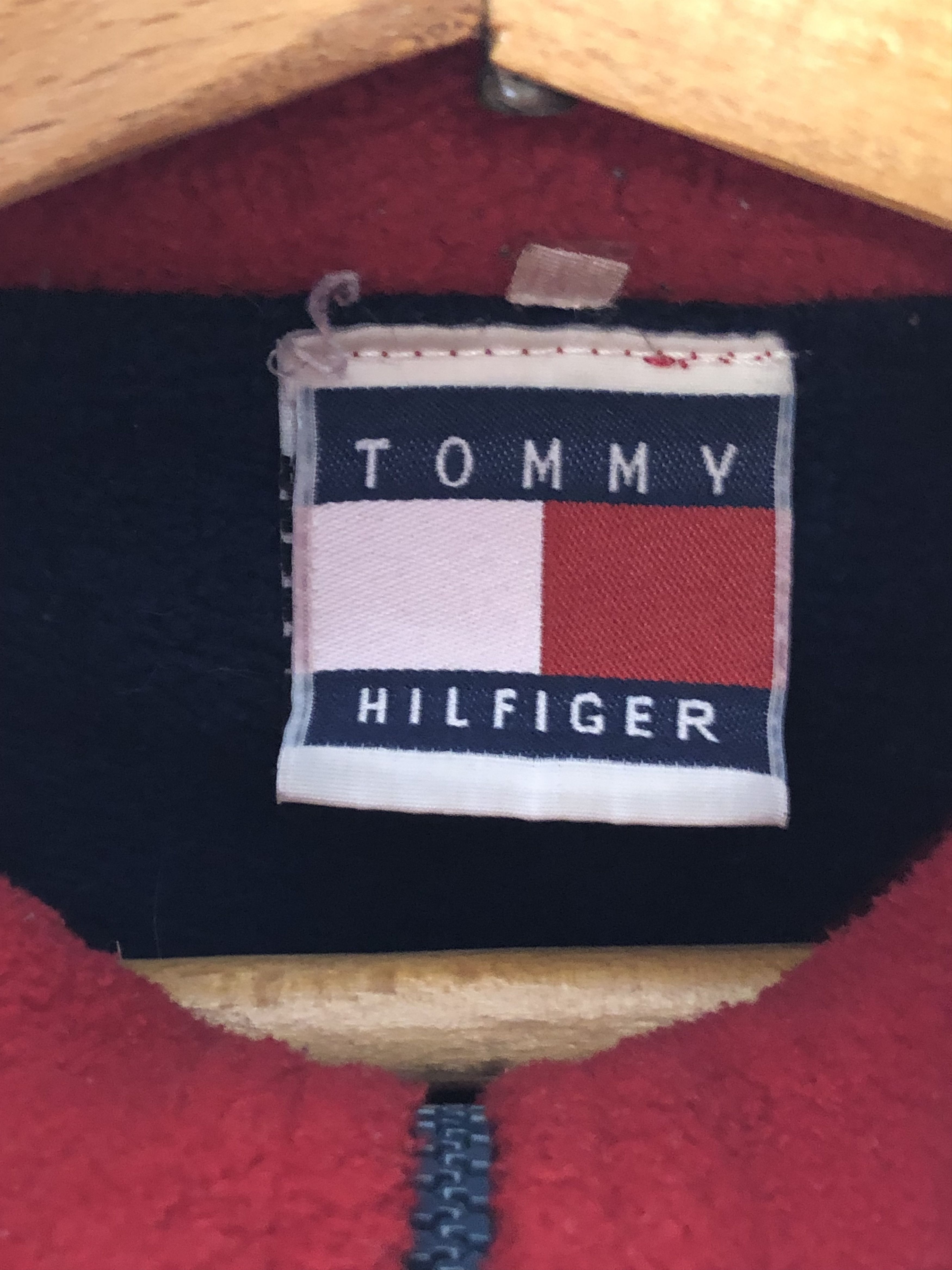 Tommy Hilfiger 90s Vintage TOMMY HILFIGER Red White Blue Fleece M158 Size US XXL / EU 58 / 5 - 7 Thumbnail