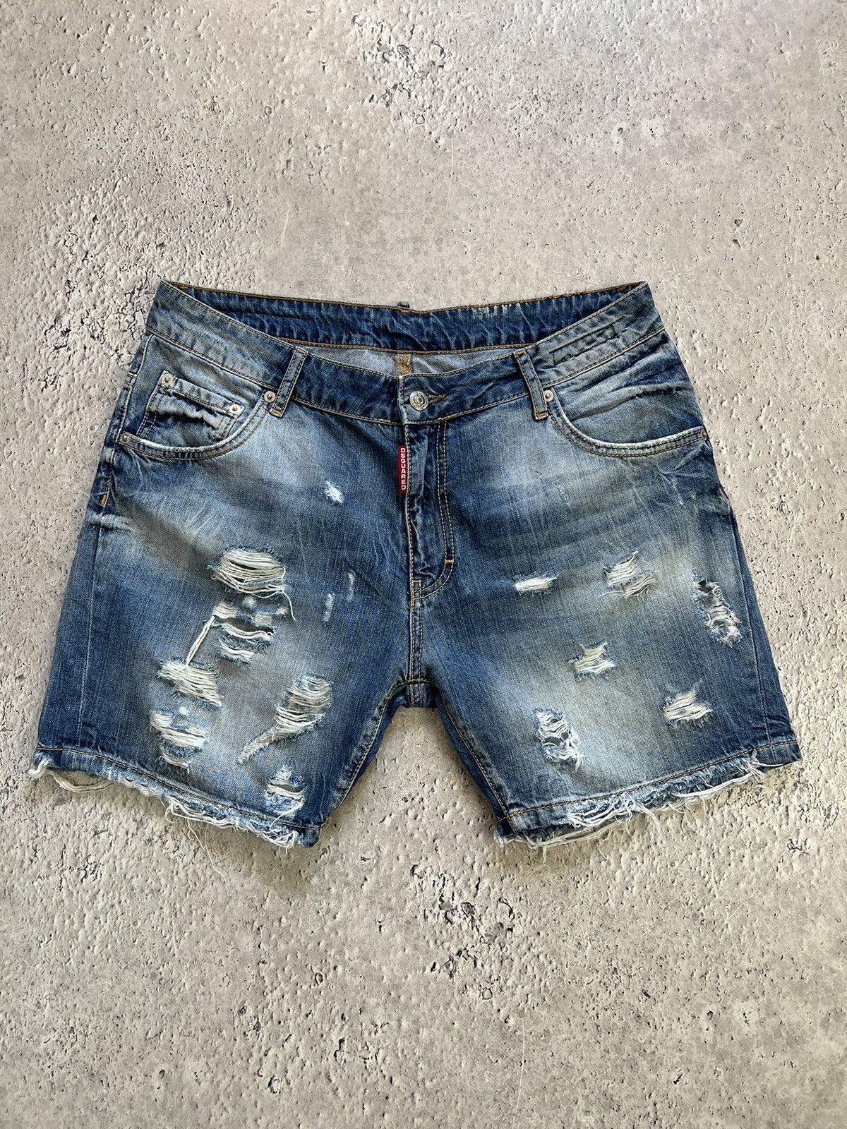 Vintage distressed denim Dsquared shorts
