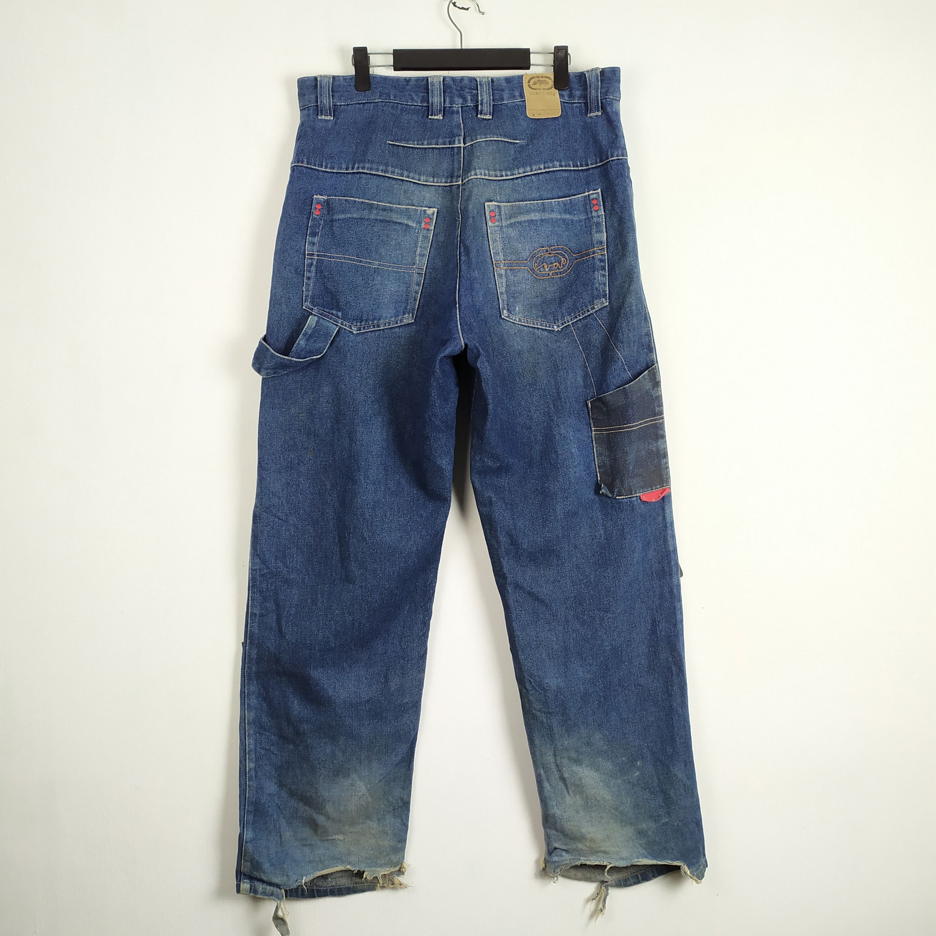 Ecko Unltd. Ecko.com Faded DISTRESSED Denim Jeans cargo pants Size US 34 / EU 50 - 1 Thumbnail
