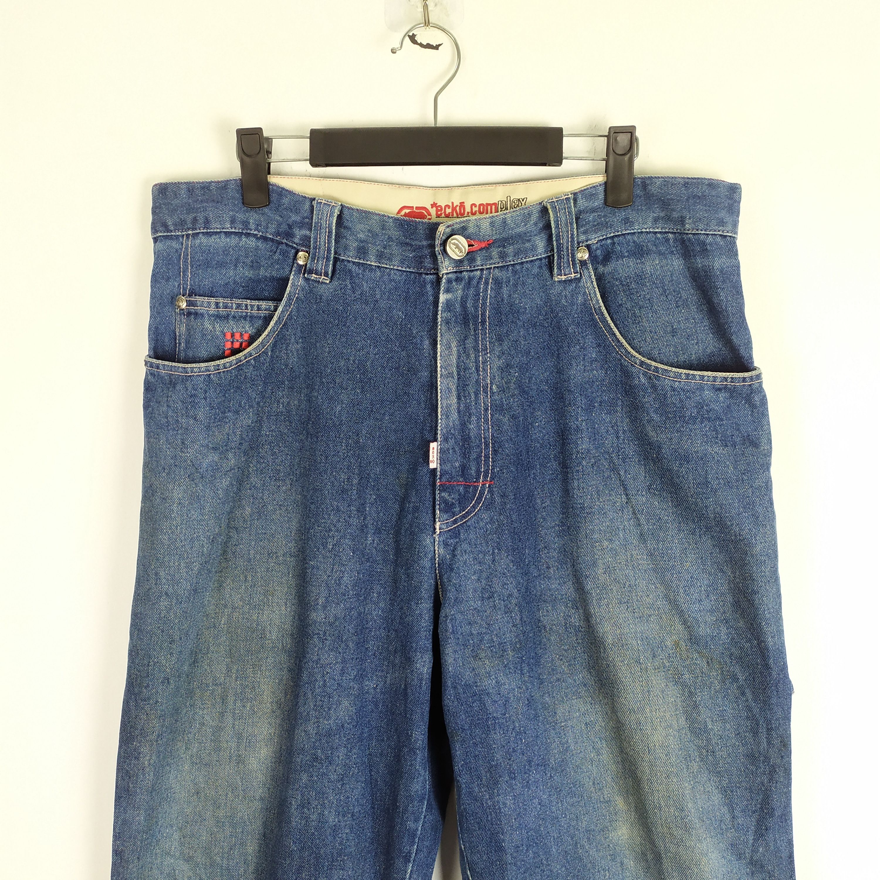 Ecko Unltd. Ecko.com Faded DISTRESSED Denim Jeans cargo pants Size US 34 / EU 50 - 10 Thumbnail