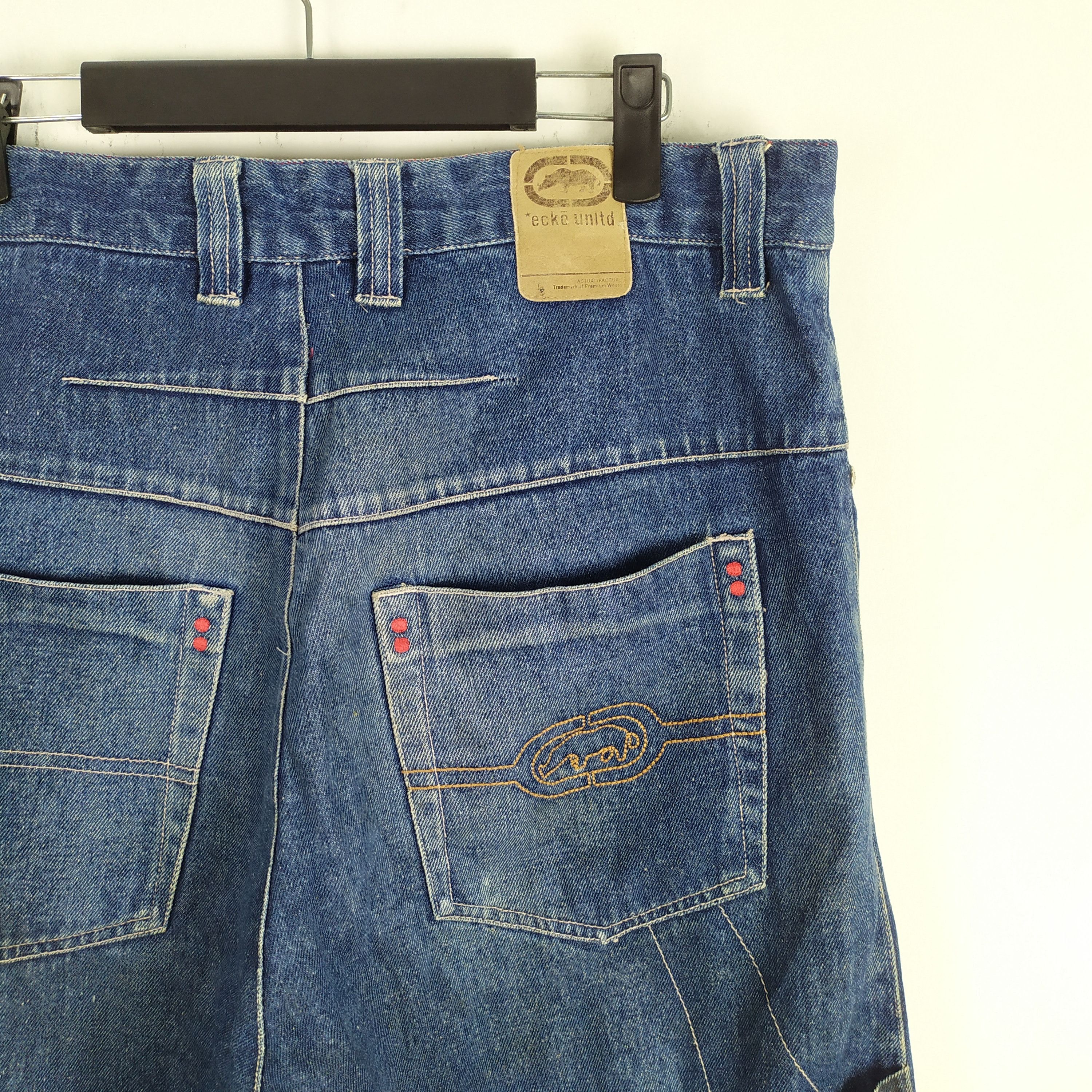 Ecko Unltd. Ecko.com Faded DISTRESSED Denim Jeans cargo pants Size US 34 / EU 50 - 5 Thumbnail