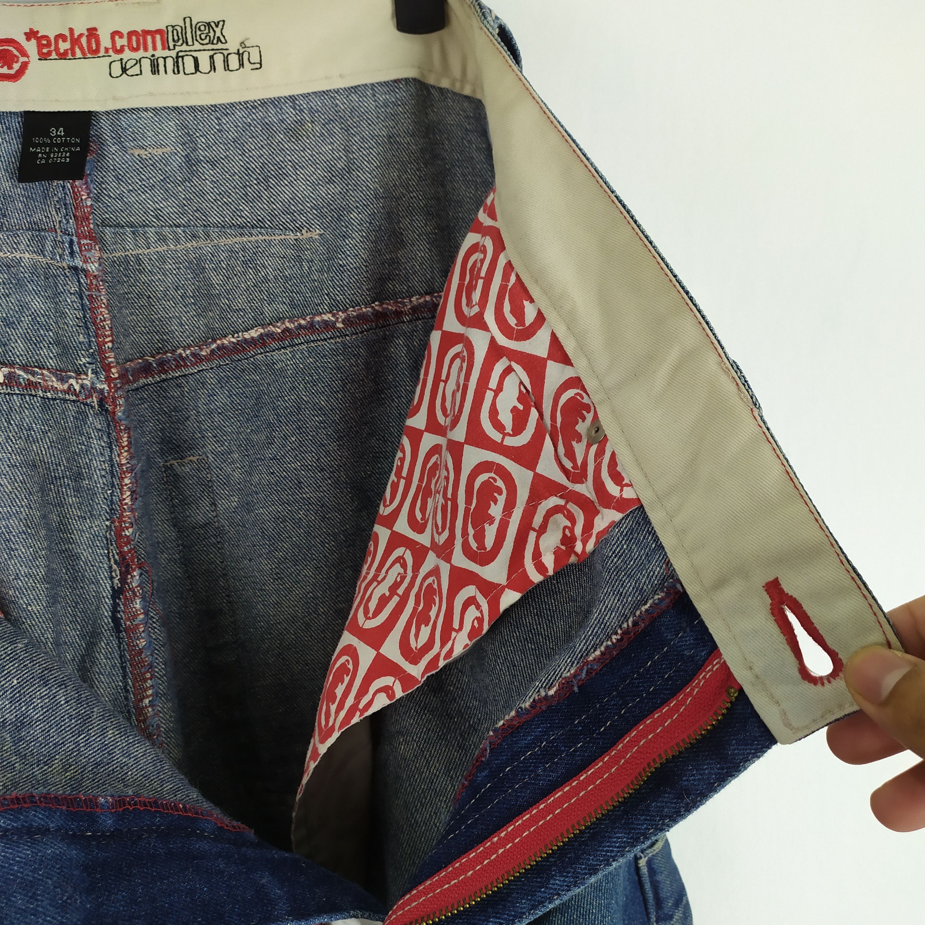Ecko Unltd. Ecko.com Faded DISTRESSED Denim Jeans cargo pants Size US 34 / EU 50 - 16 Thumbnail