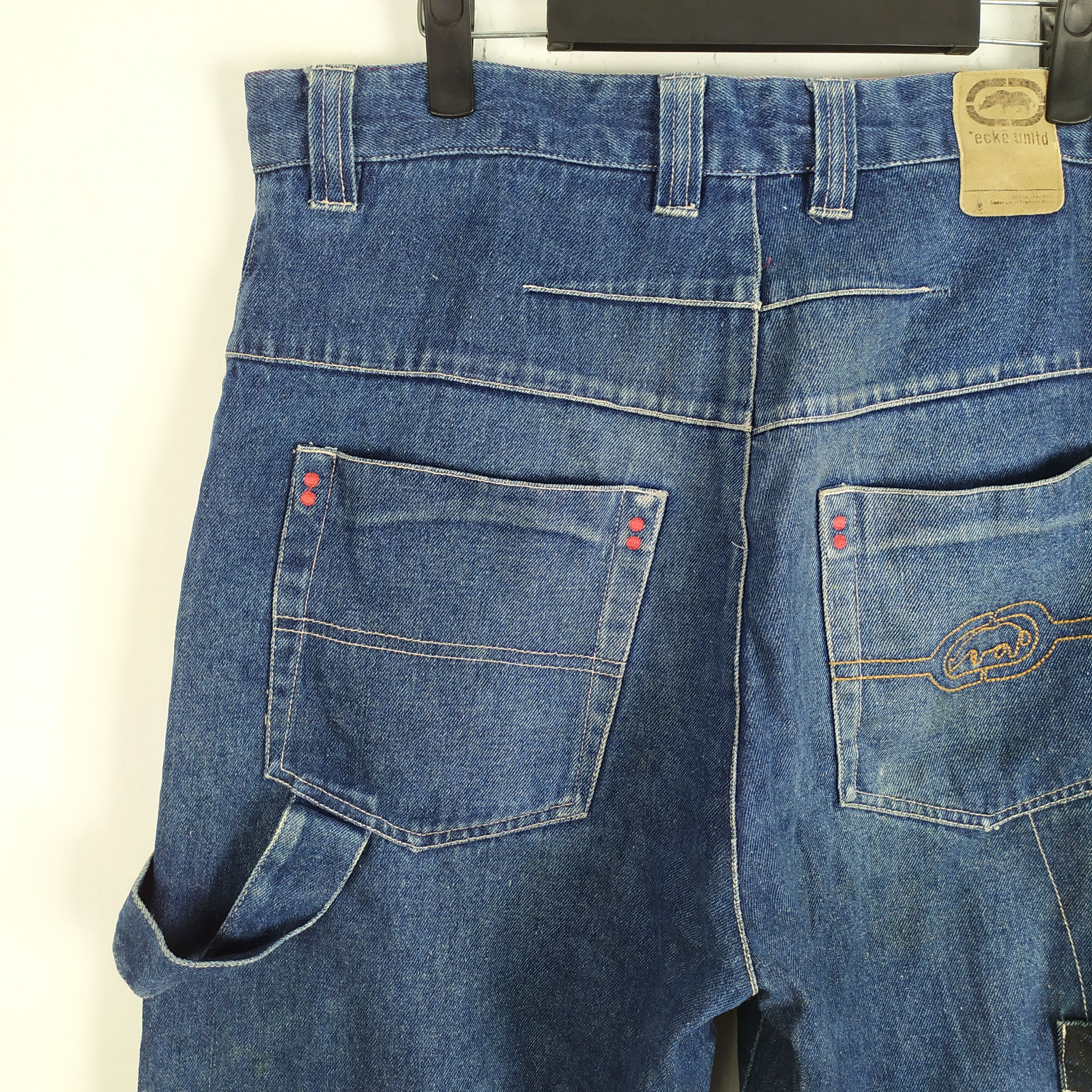 Ecko Unltd. Ecko.com Faded DISTRESSED Denim Jeans cargo pants Size US 34 / EU 50 - 6 Thumbnail