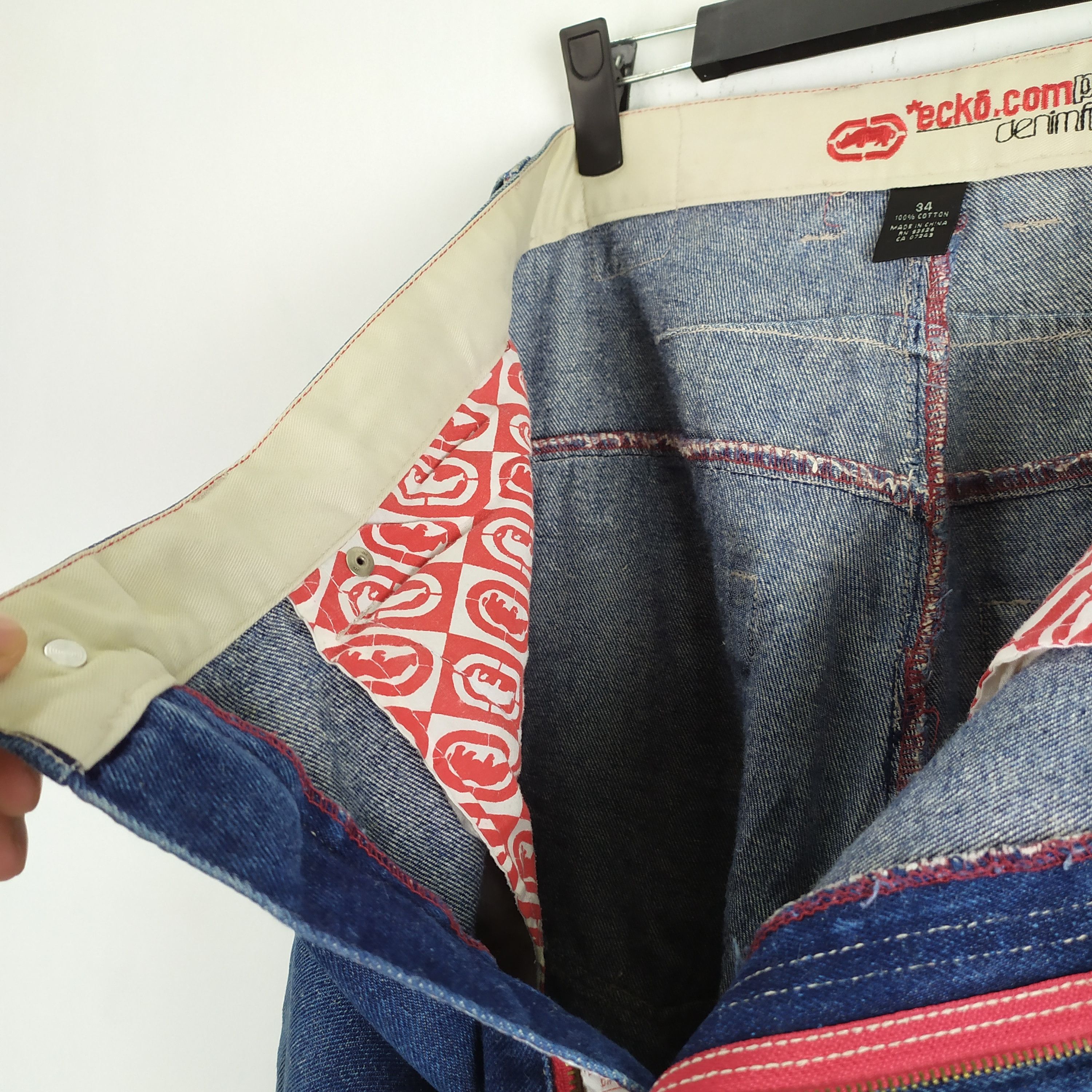 Ecko Unltd. Ecko.com Faded DISTRESSED Denim Jeans cargo pants Size US 34 / EU 50 - 17 Thumbnail