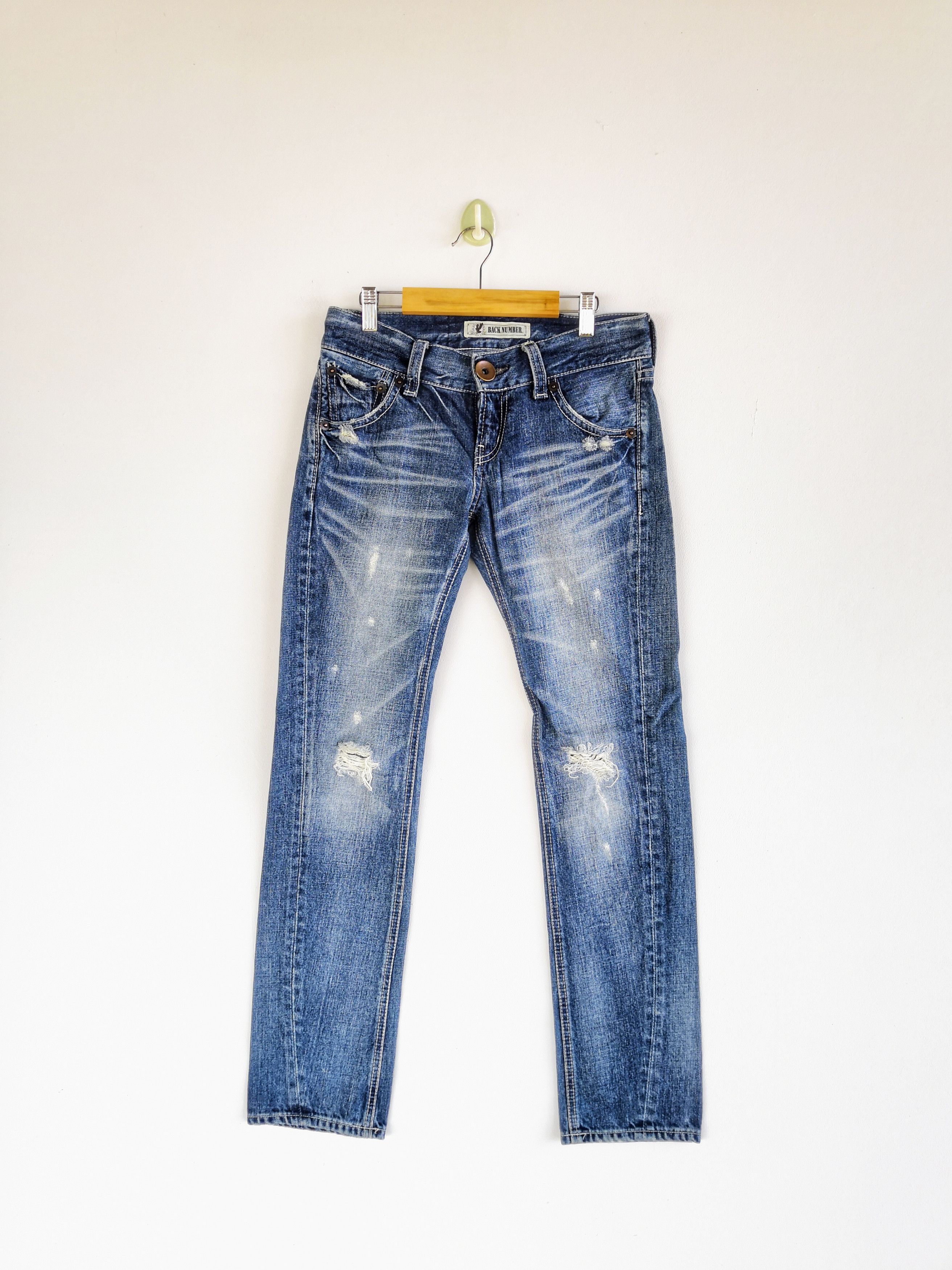 Japanese Brand Back Number Jeans Japanese Distressed Denim Pants Size 28" / US 6 / IT 42 - 1 Thumbnail