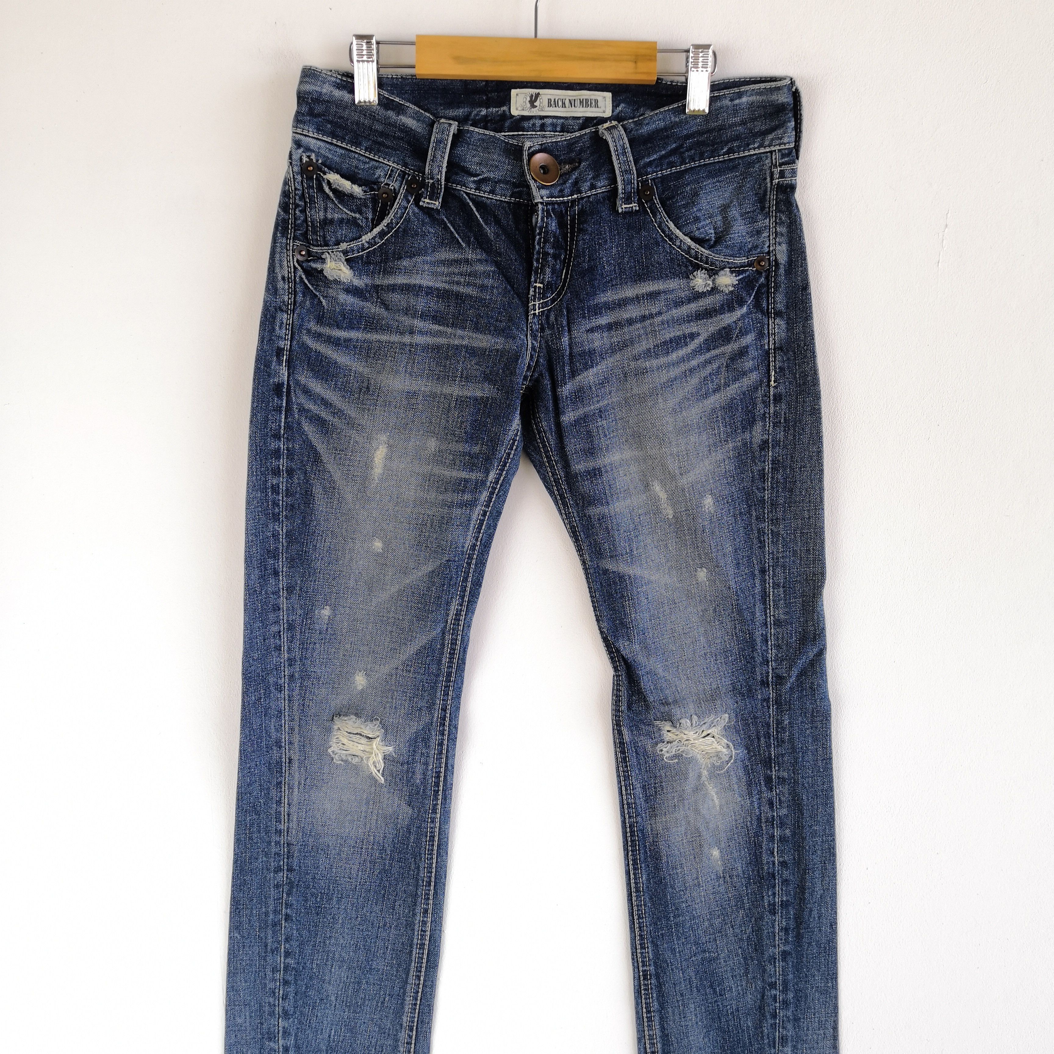 Japanese Brand Back Number Jeans Japanese Distressed Denim Pants Size 28" / US 6 / IT 42 - 3 Thumbnail
