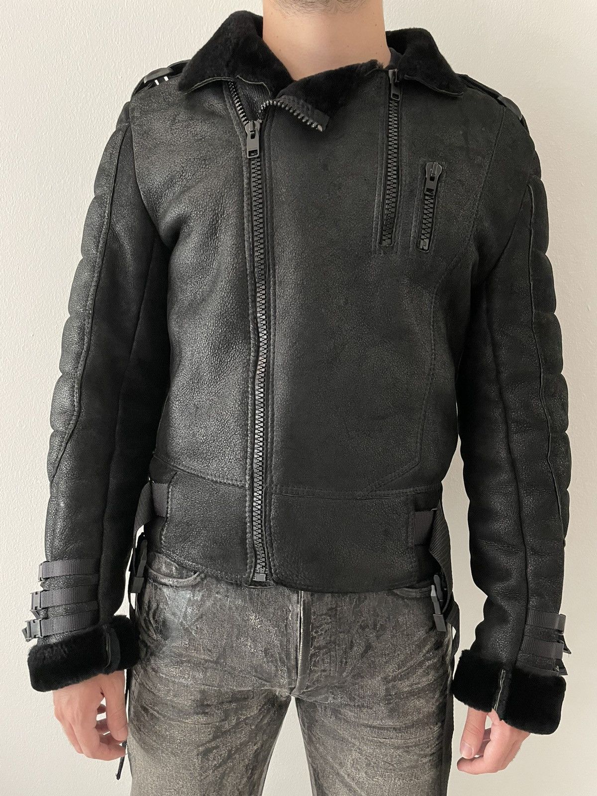 Dior × Hedi Slimane AW2007 “Navigate” shearling leather bondage archive jacket Size US M / EU 48-50 / 2 - 5 Thumbnail