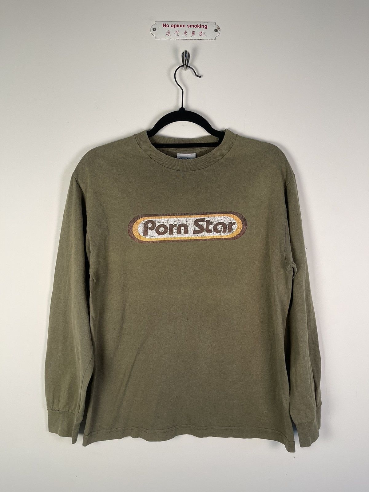 Hook-Ups 🚭VINTAGE GRAIL🚭 Porn Star Long Sleeve logo shirt green M L Size US M / EU 48-50 / 2 - 1 Thumbnail