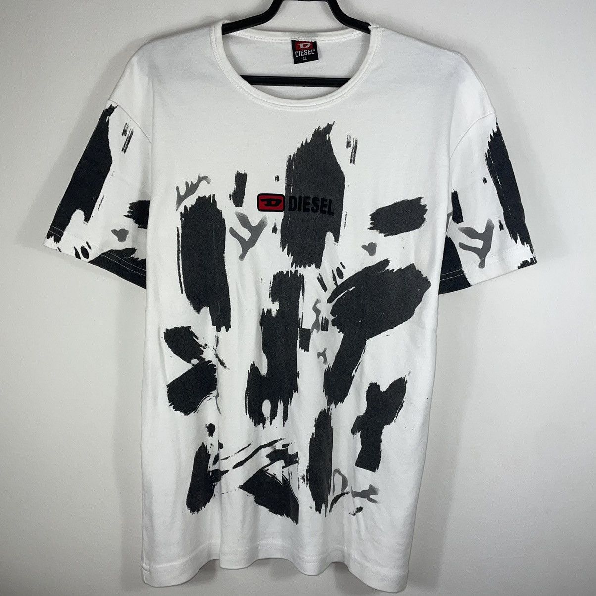 Diesel × Vintage Vintage Diesel T-Shirt Y2K Avant Garde All Over Print Size US XL / EU 56 / 4 - 1 Thumbnail