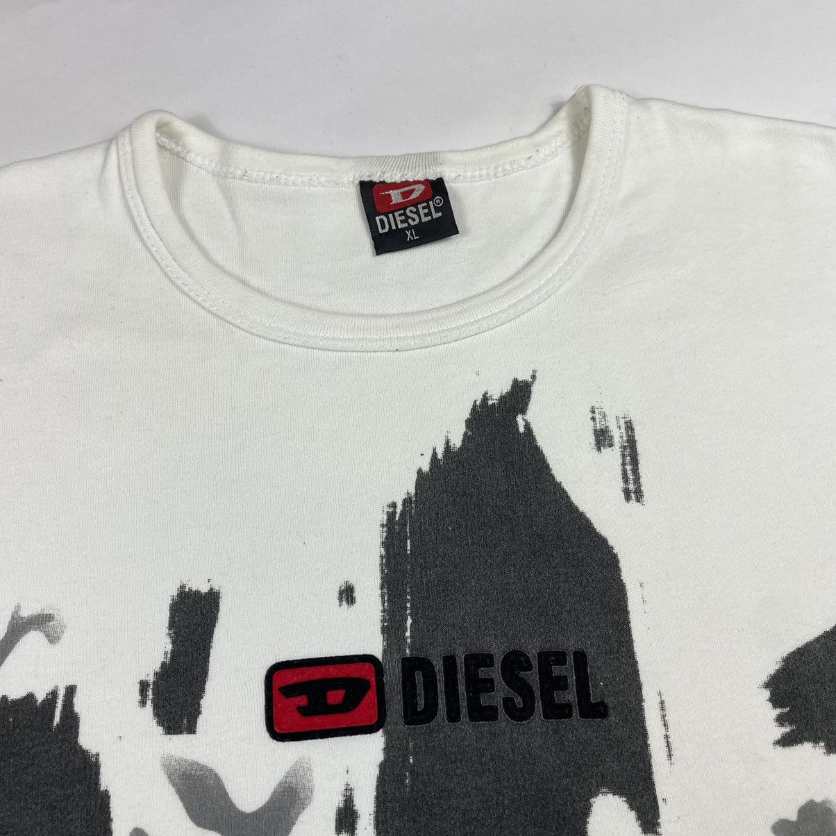 Diesel × Vintage Vintage Diesel T-Shirt Y2K Avant Garde All Over Print Size US XL / EU 56 / 4 - 2 Thumbnail