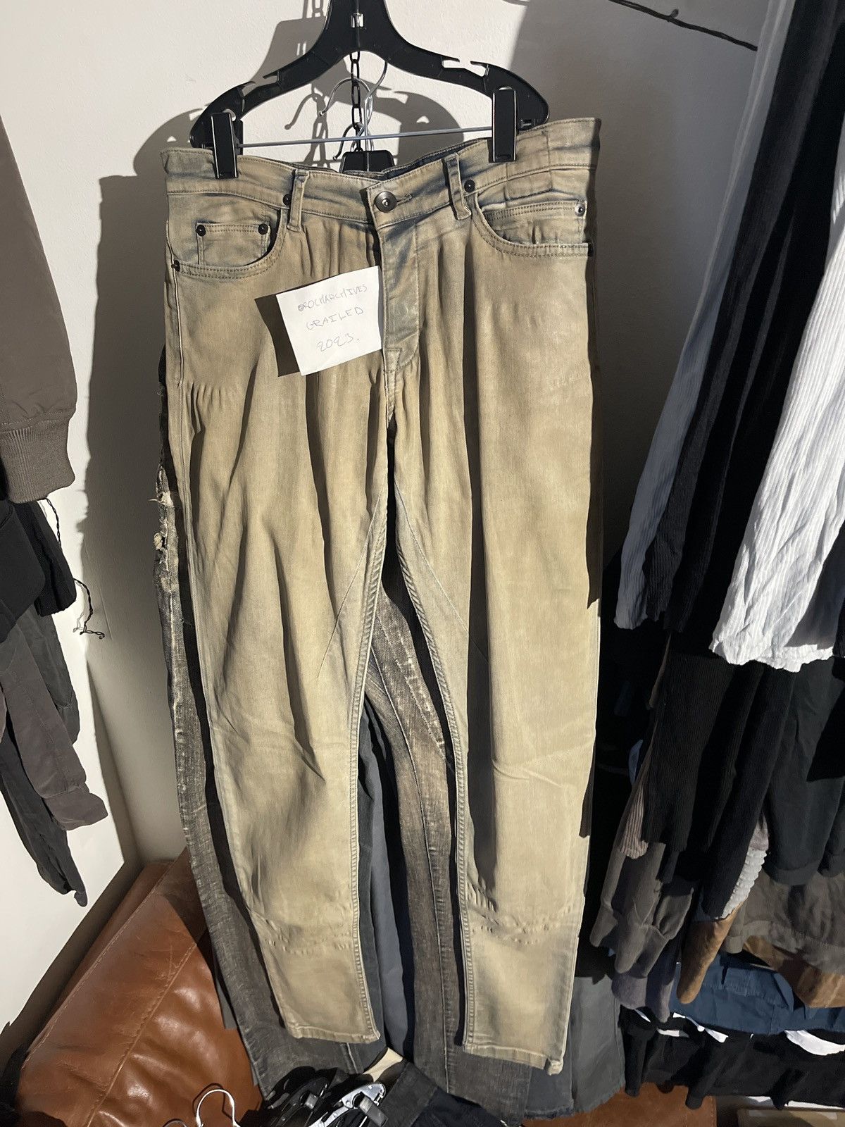 Rick Owens × Rick Owens Drkshdw Rick Owens Drkshdw Detroit Cut Parchment Denim Size US 28 / EU 44 - 14 Thumbnail