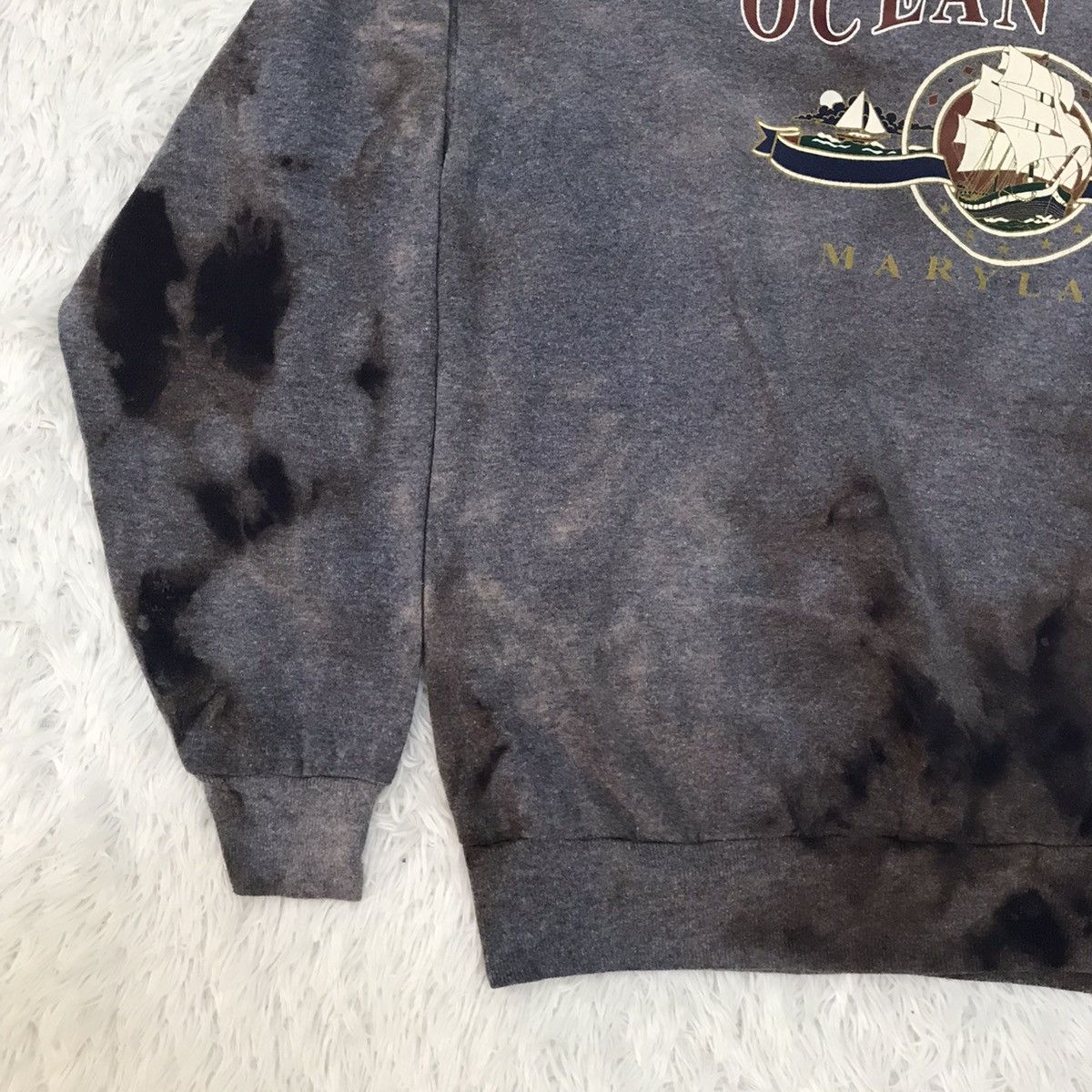 Jerzees × Vintage Vintage Ocean City Maryland tag Jerzees Sweatshirt Bleached Size US XL / EU 56 / 4 - 3 Thumbnail