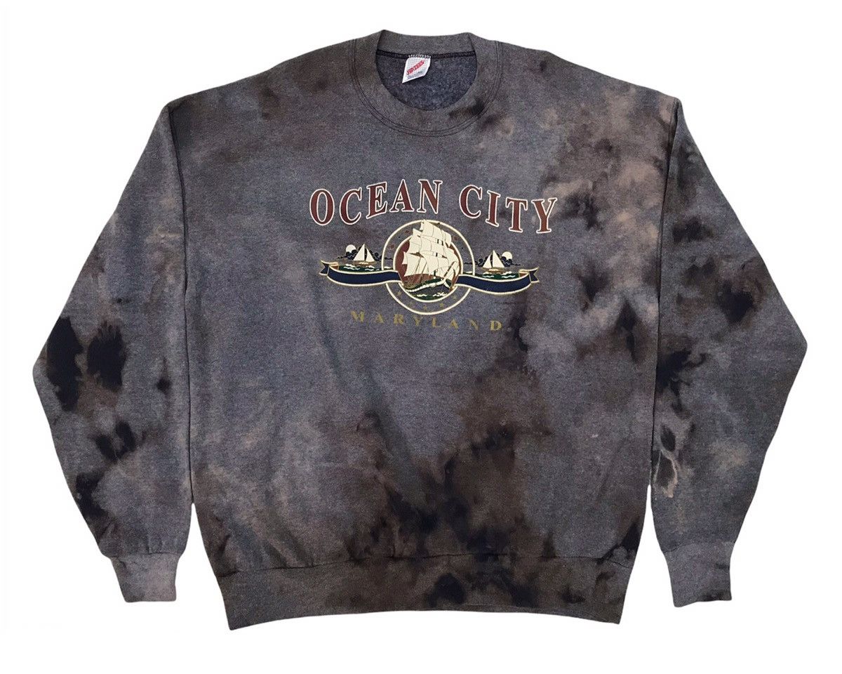 Jerzees × Vintage Vintage Ocean City Maryland tag Jerzees Sweatshirt Bleached Size US XL / EU 56 / 4 - 1 Thumbnail