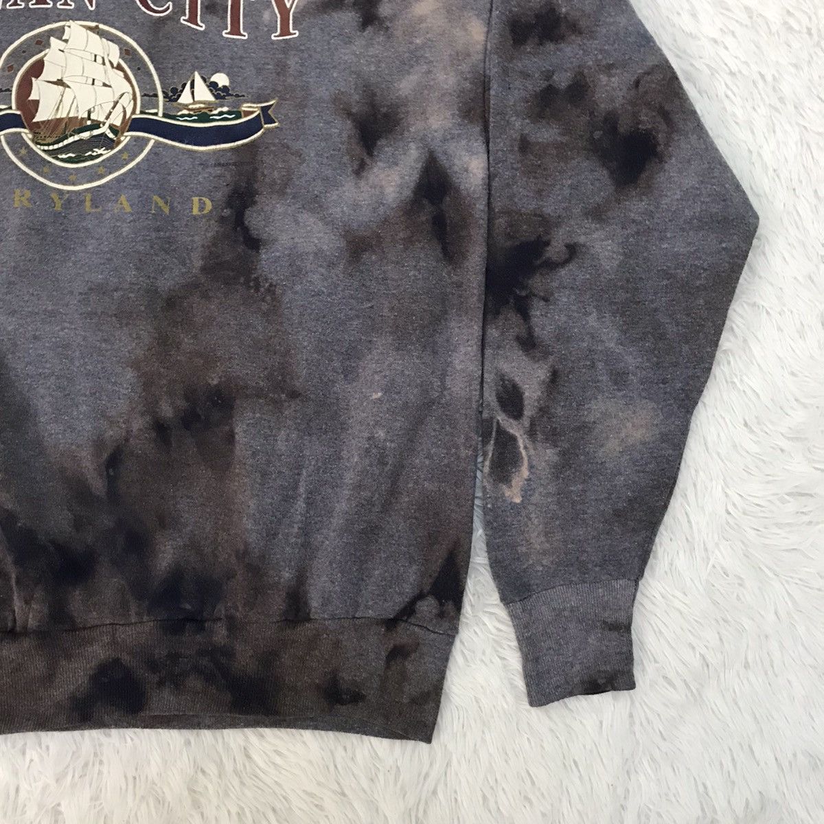 Jerzees × Vintage Vintage Ocean City Maryland tag Jerzees Sweatshirt Bleached Size US XL / EU 56 / 4 - 4 Thumbnail