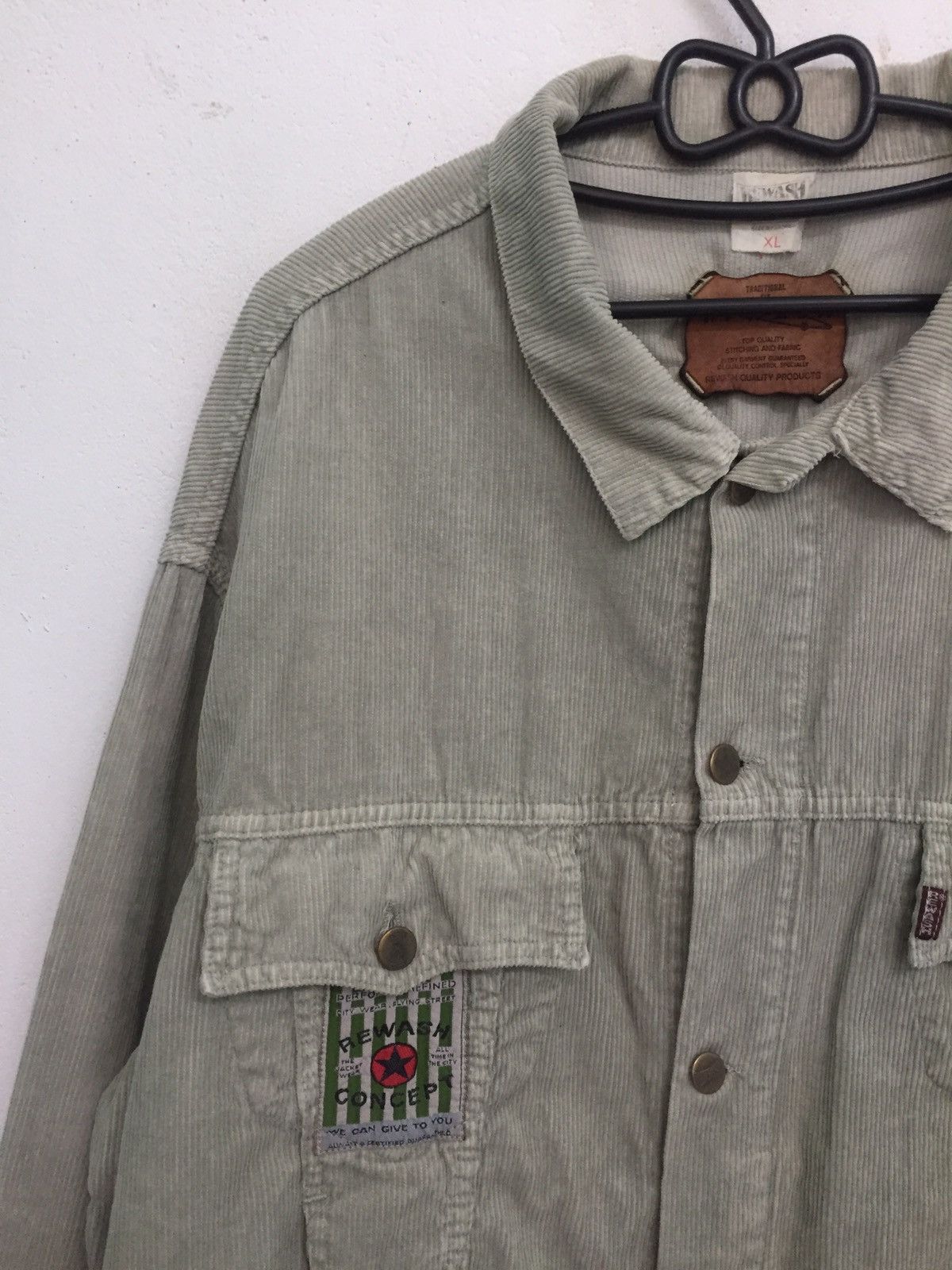 Japanese Brand Rewash Traditional Fit Corduroy Jacket Made in France Size US XL / EU 56 / 4 - 3 Thumbnail
