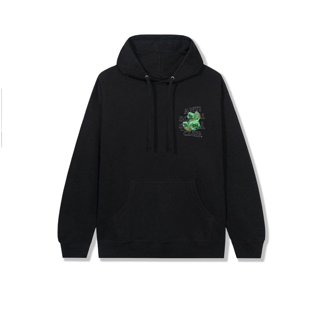 image of Anti Social Social Club x Members Only Ds Assc Outline Logo Crystal Bussin Black Hoodie Bape Kith (