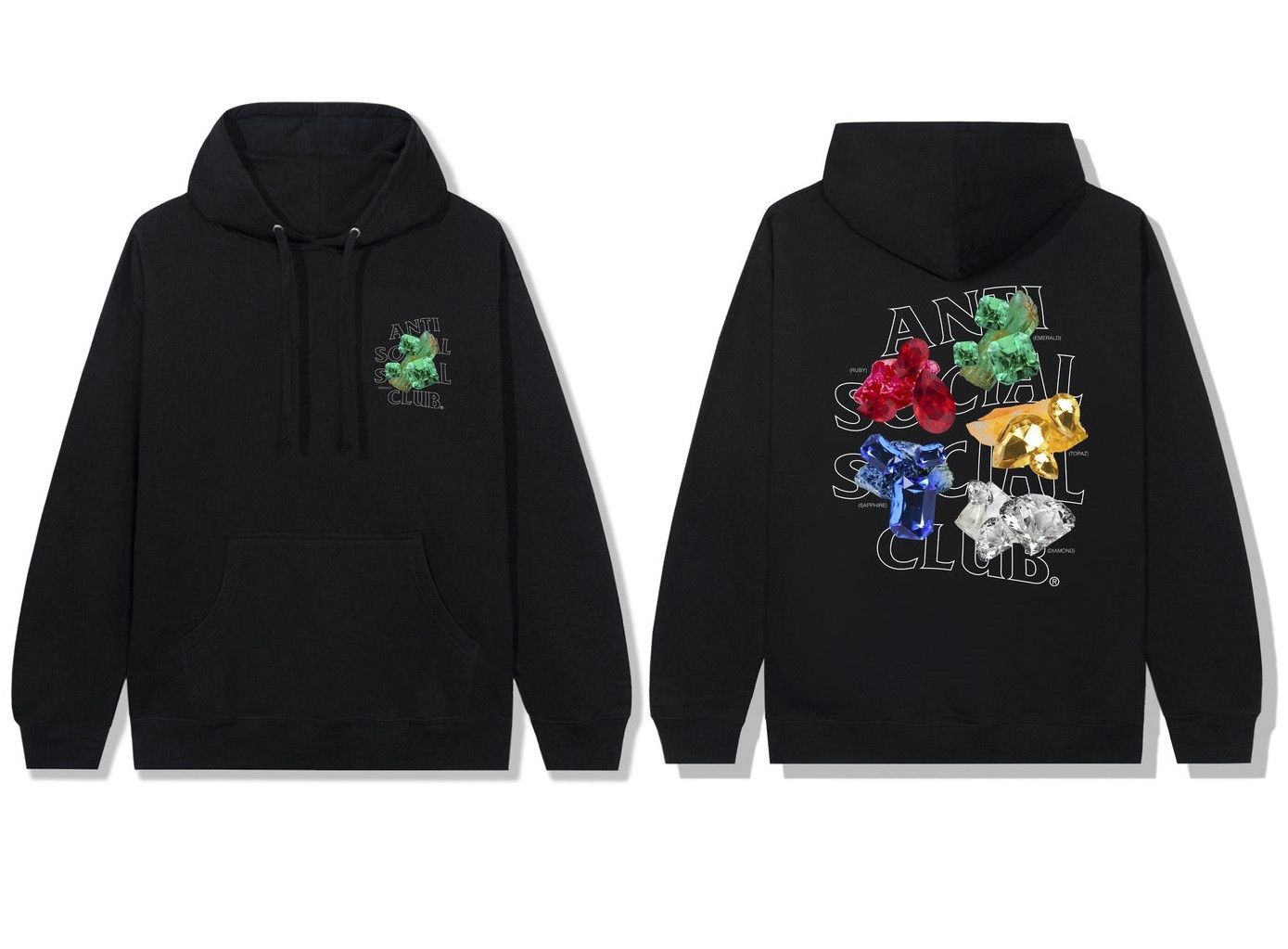 Anti Social Social Club × Members Only DS ASSC outline Logo Crystal Bussin Black Hoodie BAPE KITH Size US S / EU 44-46 / 1 - 6 Thumbnail