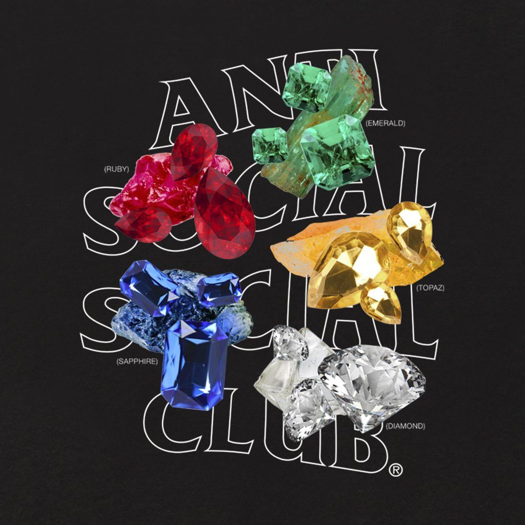 Anti Social Social Club × Members Only DS ASSC outline Logo Crystal Bussin Black Hoodie BAPE KITH Size US S / EU 44-46 / 1 - 2 Thumbnail