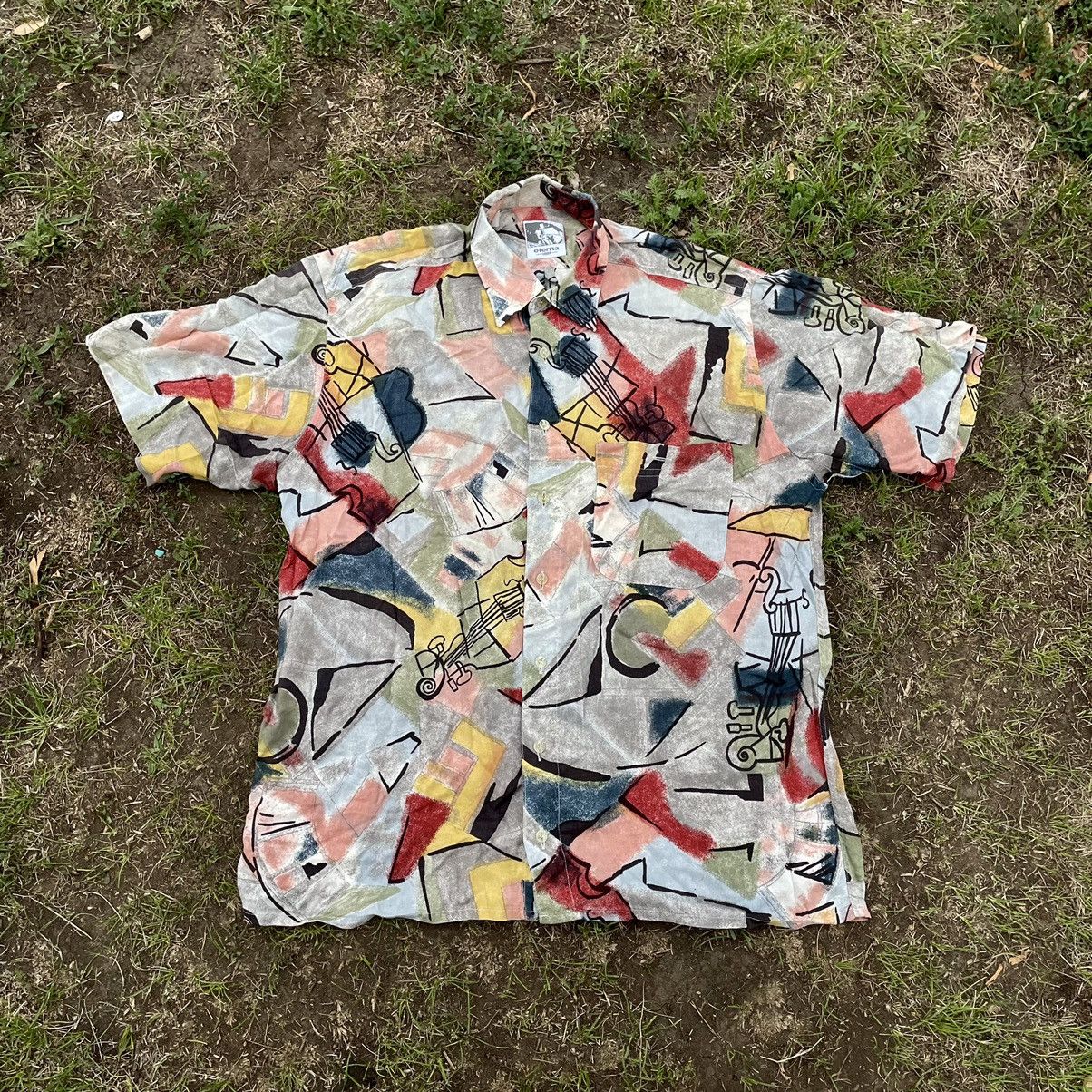 Vintage Vintage 90s All Over Print Graphic Tee Rave Streetwear XL Size US XL / EU 56 / 4 - 1 Thumbnail