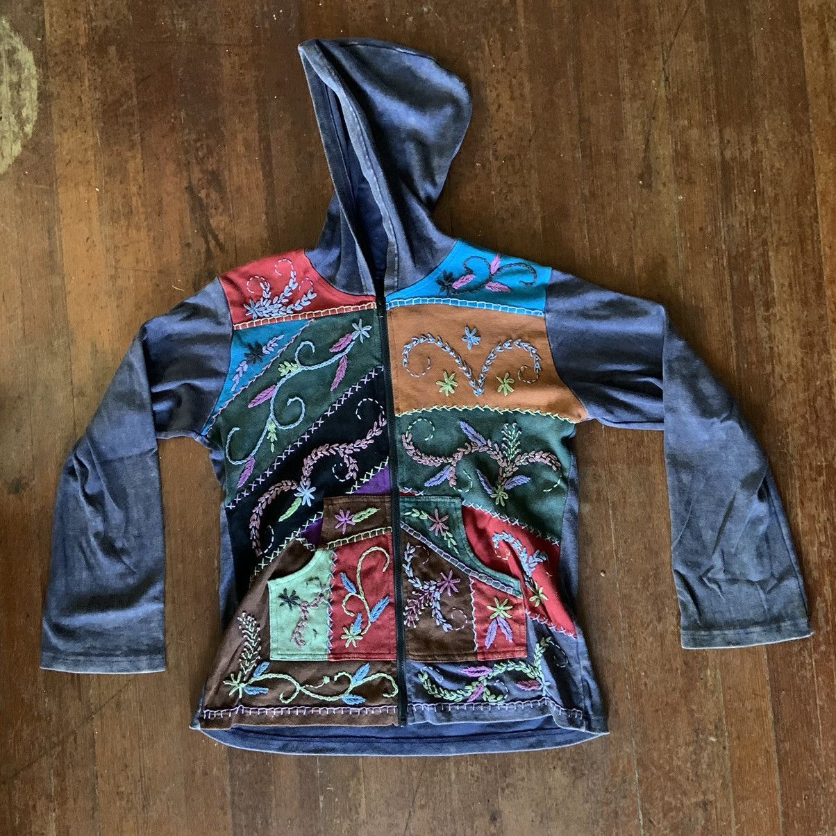 Vintage Patchwork Style Zip Up Hoodie Size US M / EU 48-50 / 2 - 1 Thumbnail