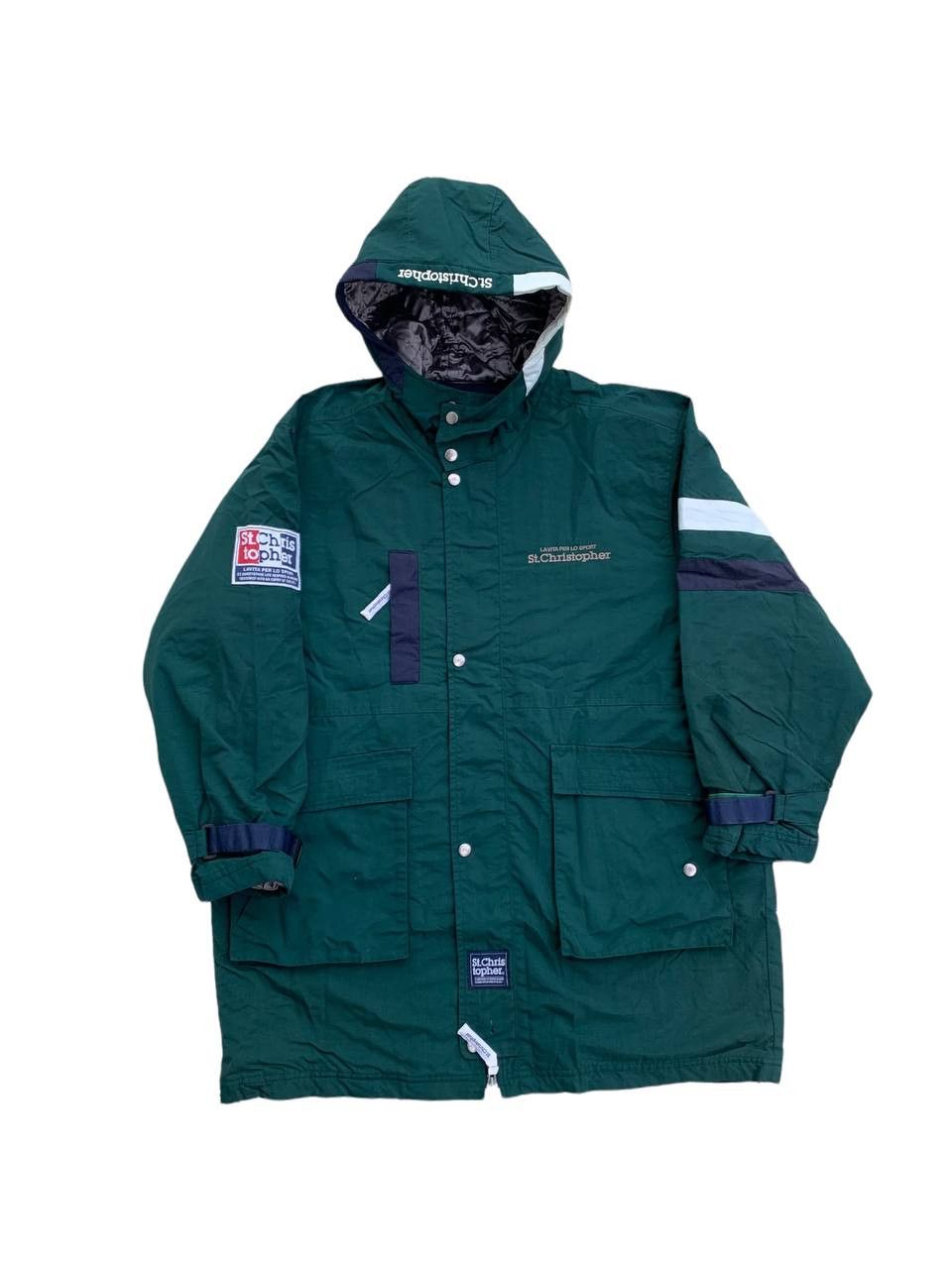 Japanese Brand Vintage St Christopher Quilted Lined Hooded Parka Oversized Size US M / EU 48-50 / 2 - 1 Thumbnail