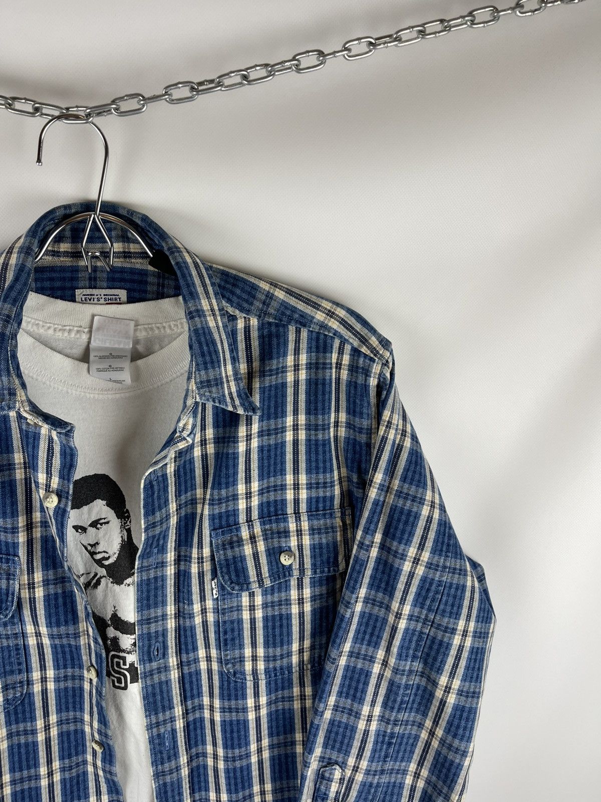 Levi's Levi’s vintage 90s checkered denim shirt striped flannel Size US M / EU 48-50 / 2 - 4 Thumbnail
