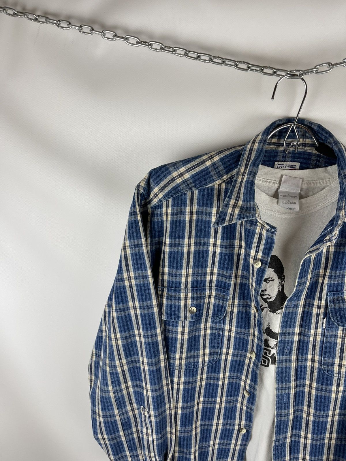 Levi's Levi’s vintage 90s checkered denim shirt striped flannel Size US M / EU 48-50 / 2 - 3 Thumbnail