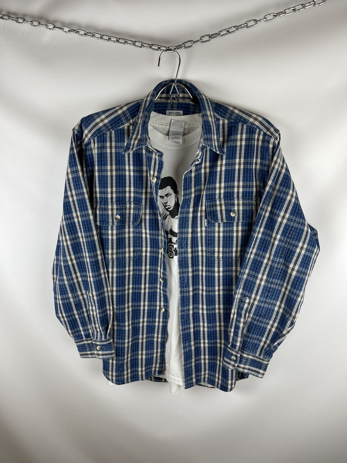 Levi's Levi’s vintage 90s checkered denim shirt striped flannel Size US M / EU 48-50 / 2 - 1 Thumbnail