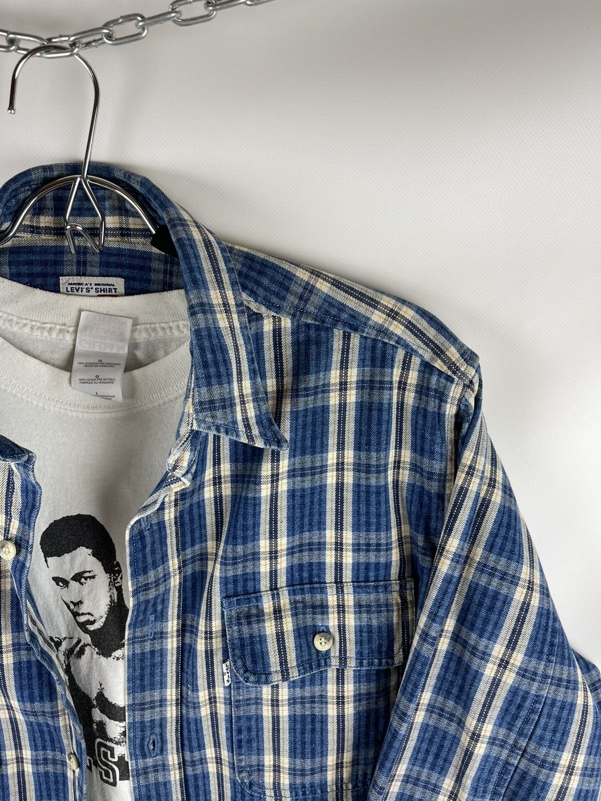 Levi's Levi’s vintage 90s checkered denim shirt striped flannel Size US M / EU 48-50 / 2 - 8 Thumbnail