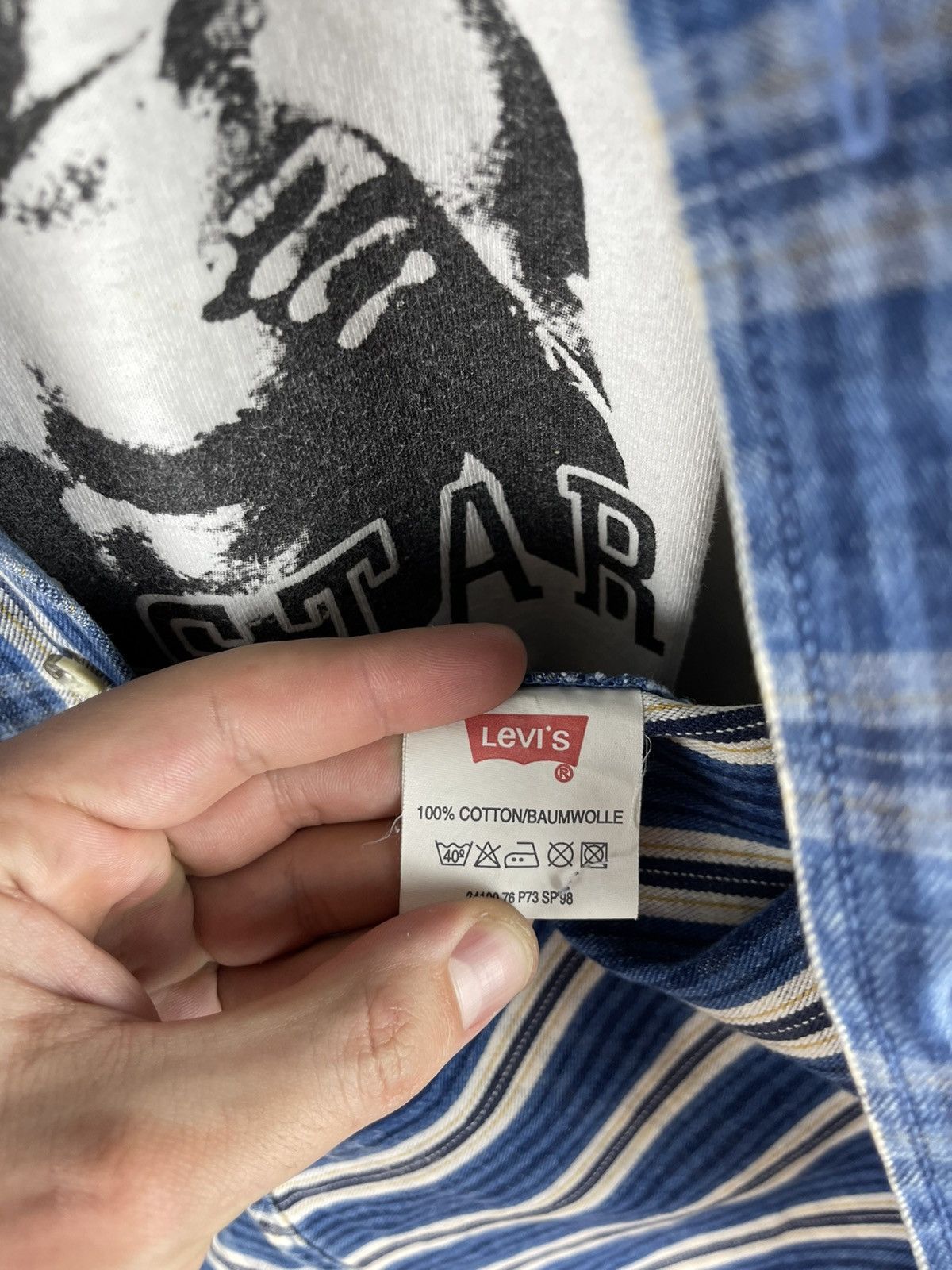Levi's Levi’s vintage 90s checkered denim shirt striped flannel Size US M / EU 48-50 / 2 - 9 Thumbnail