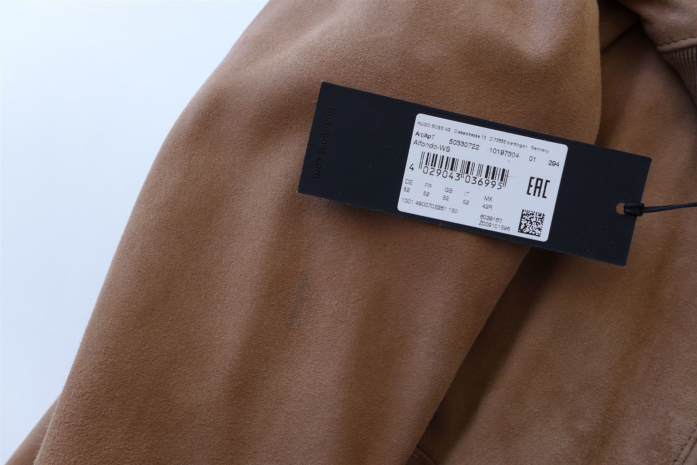 Hugo Boss Hugo Boss Alfondo Bomber Jacket - Tan Suede Size US L / EU 52-54 / 3 - 10 Thumbnail