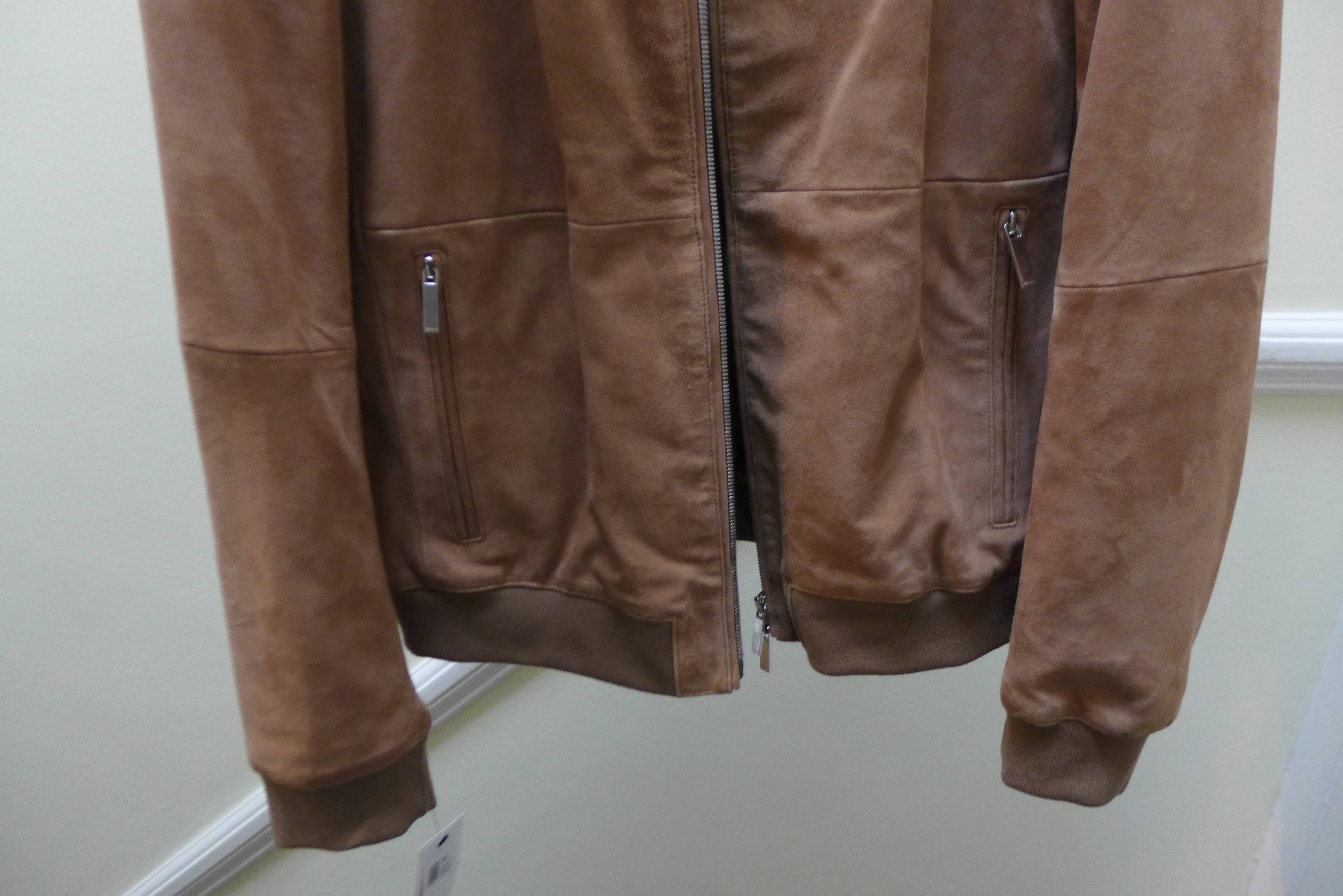 Hugo Boss Hugo Boss Alfondo Bomber Jacket - Tan Suede Size US L / EU 52-54 / 3 - 7 Thumbnail