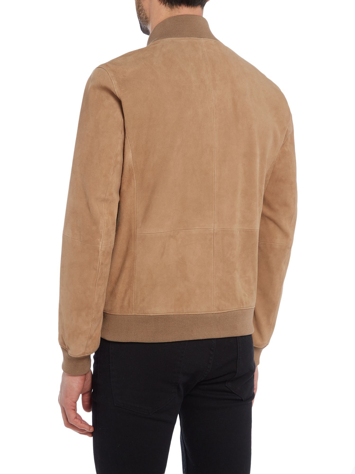Hugo Boss Hugo Boss Alfondo Bomber Jacket - Tan Suede Size US L / EU 52-54 / 3 - 16 Thumbnail