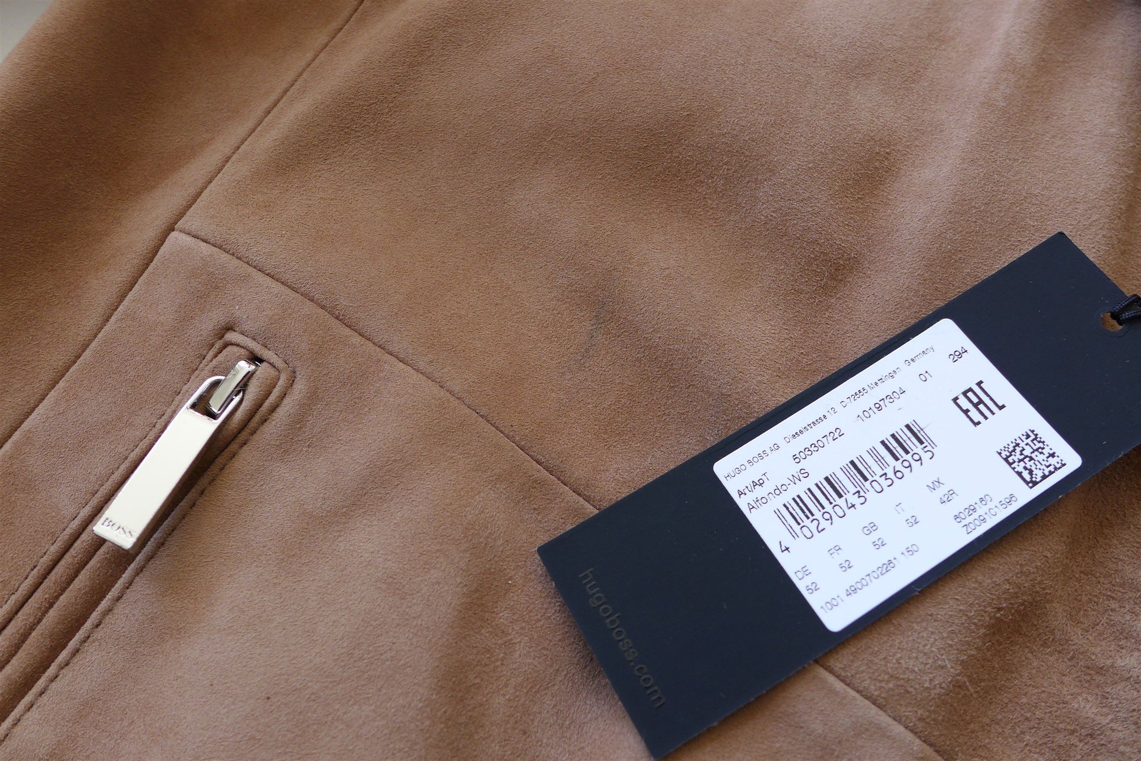 Hugo Boss Hugo Boss Alfondo Bomber Jacket - Tan Suede Size US L / EU 52-54 / 3 - 9 Thumbnail